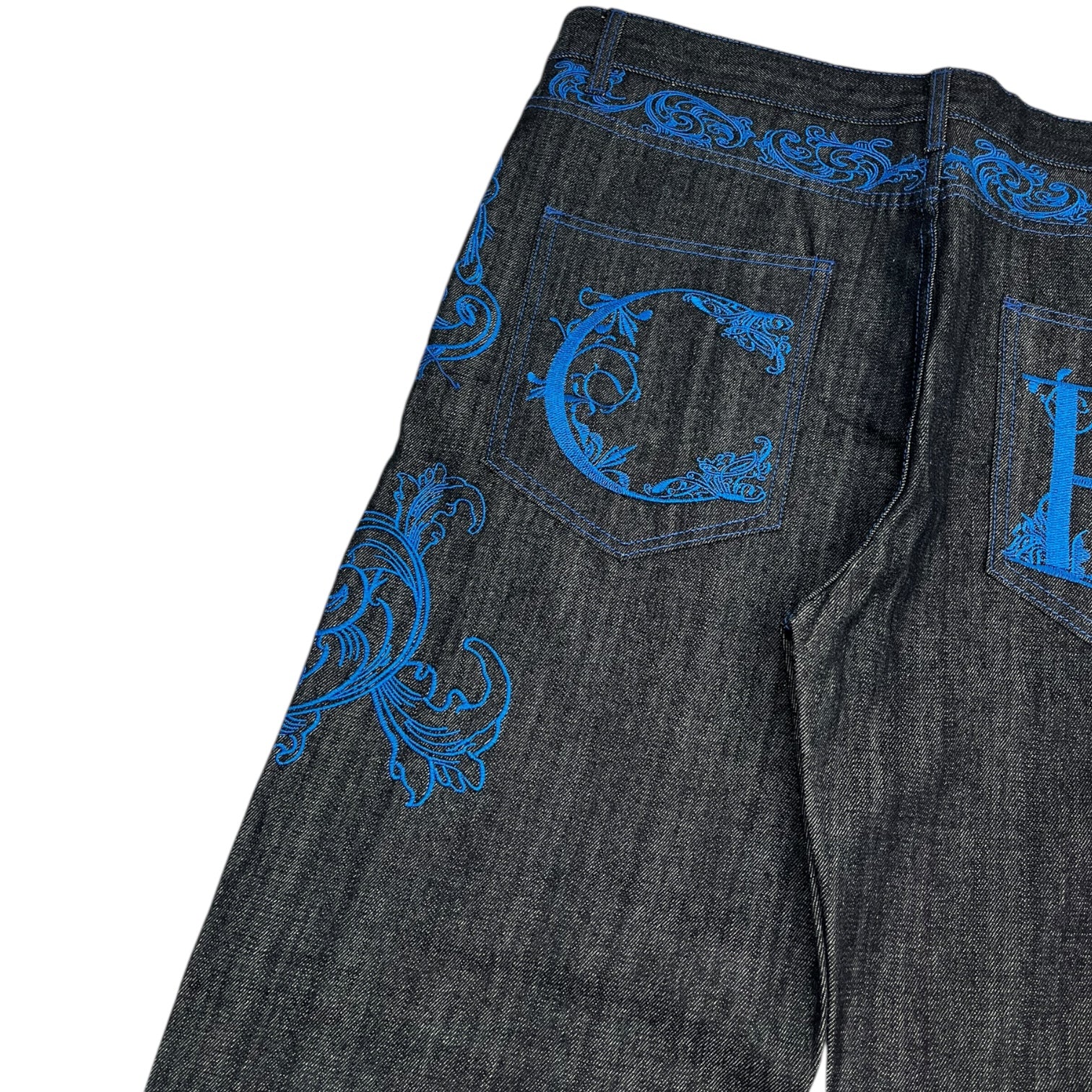 Vintage Y2K Crown Holder Embroidered Denim Jeans