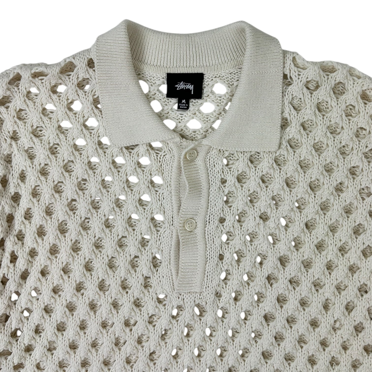 Stüssy Big Mesh Polo Shirt Ivory