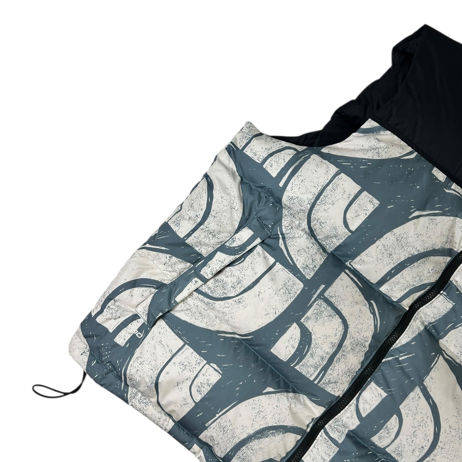 North Face 700 Fill Puffer Vest Black/White/Blue