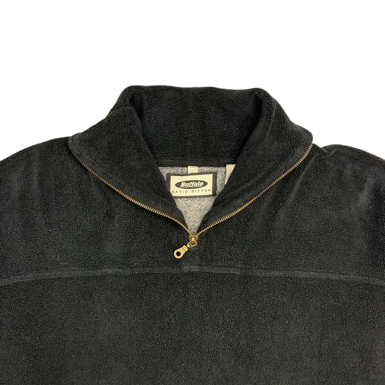 Vintage Buffalo Fleece Quarter Zip Sweater Navy Blue