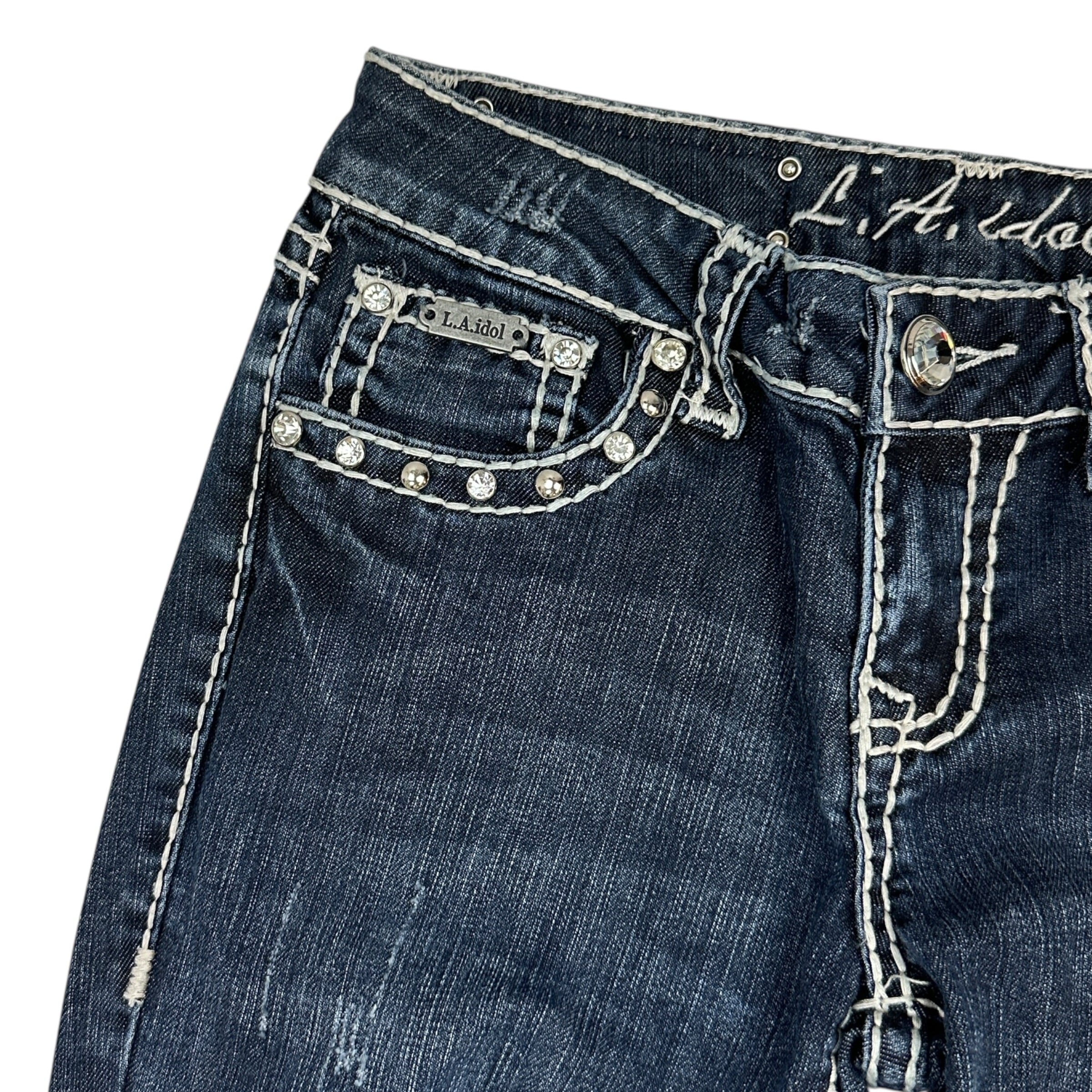 (W) Vintage Y2K L.A. Idol Rhinestone Denim Jeans