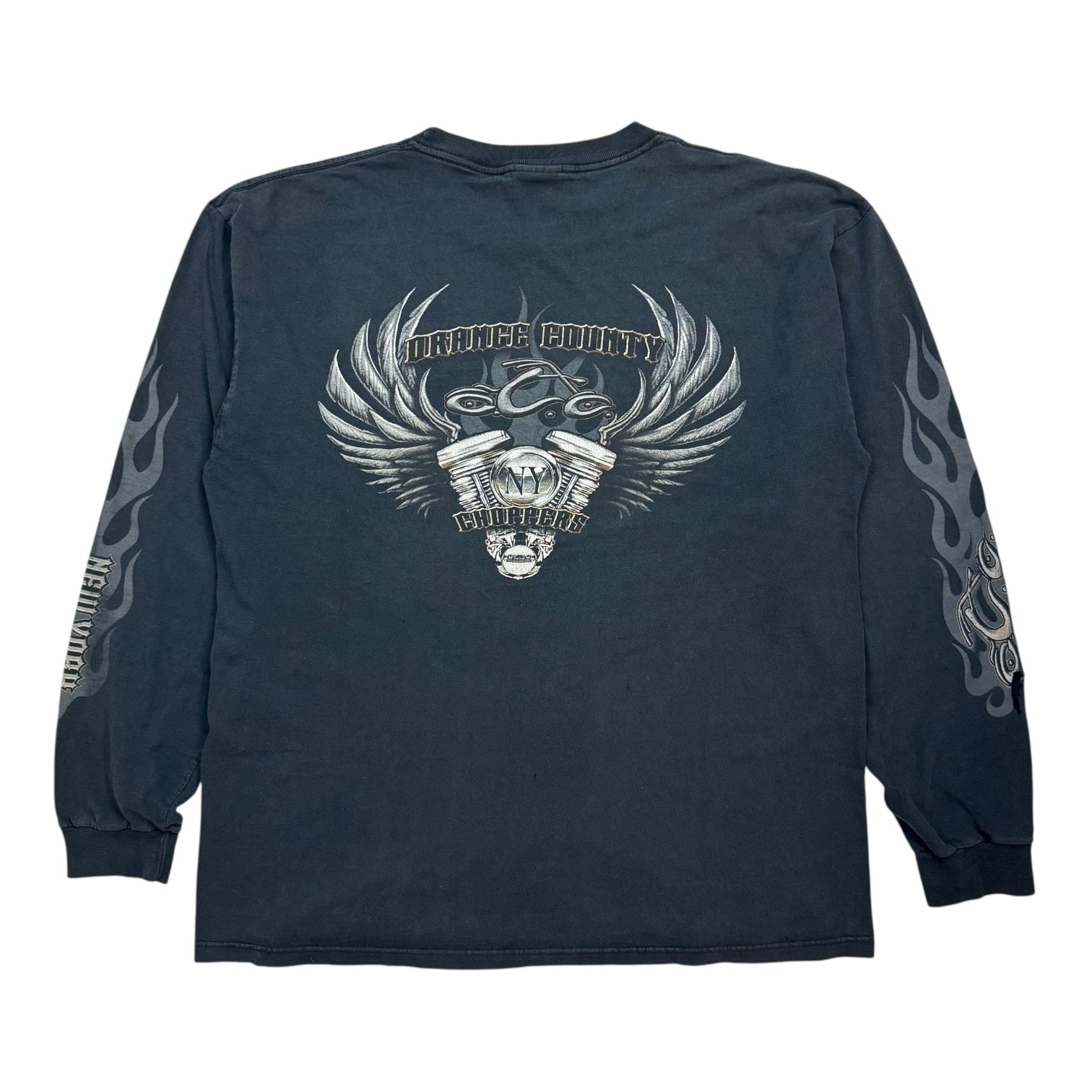 Vintage Orange County Chopper Engine L/S Tee Faded Black