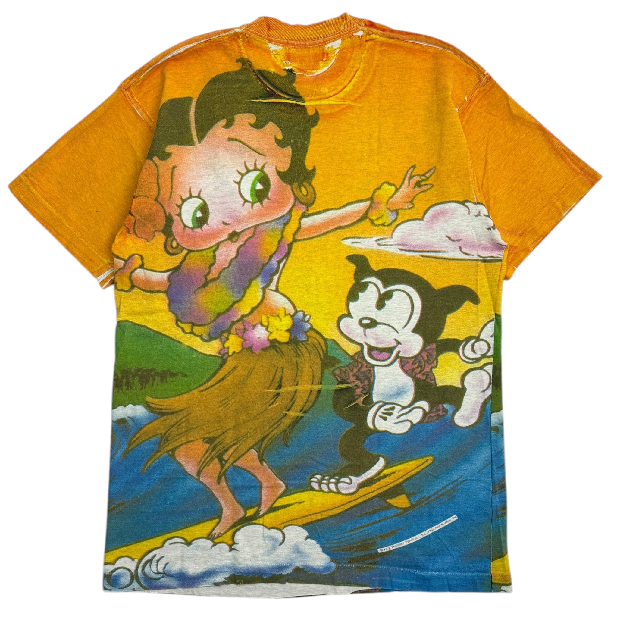 Vintage Betty Boop Hawaii Surf All Over Print T-Shirt