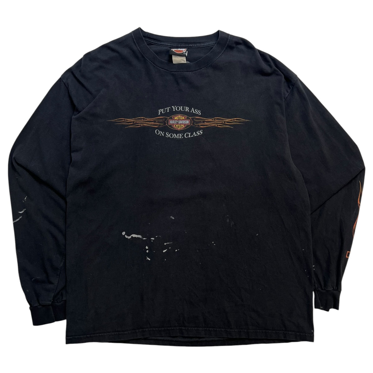 Vintage Harley Davidson “Put Your Ass On Some Class” Long Sleeve T-Shirt Black