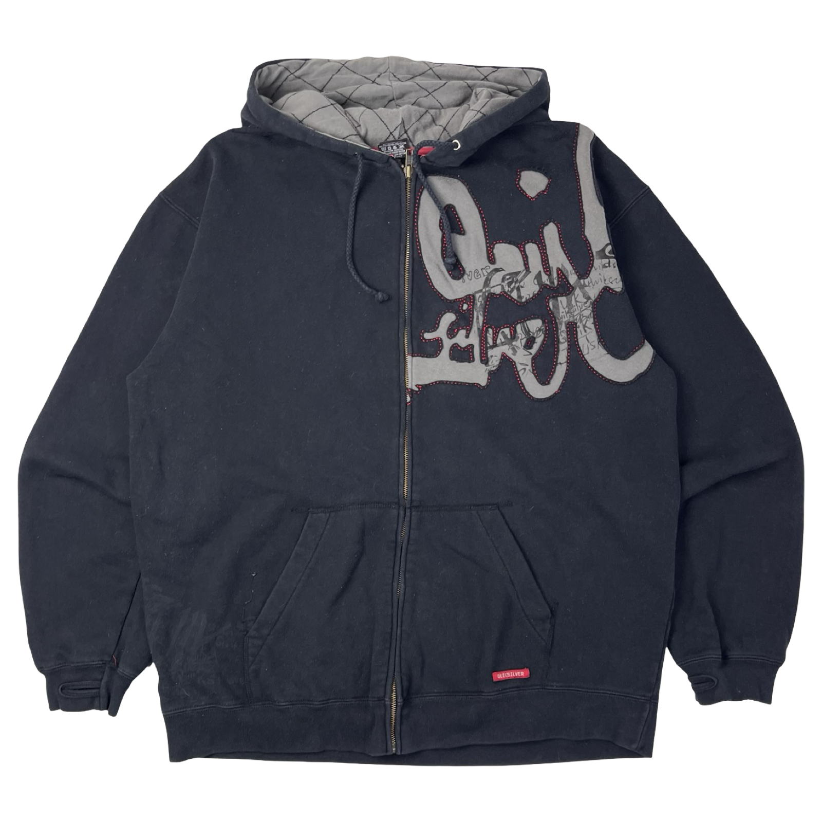 Vintage Y2K Quiksilver Patched Logo Zip-Up Hoodie