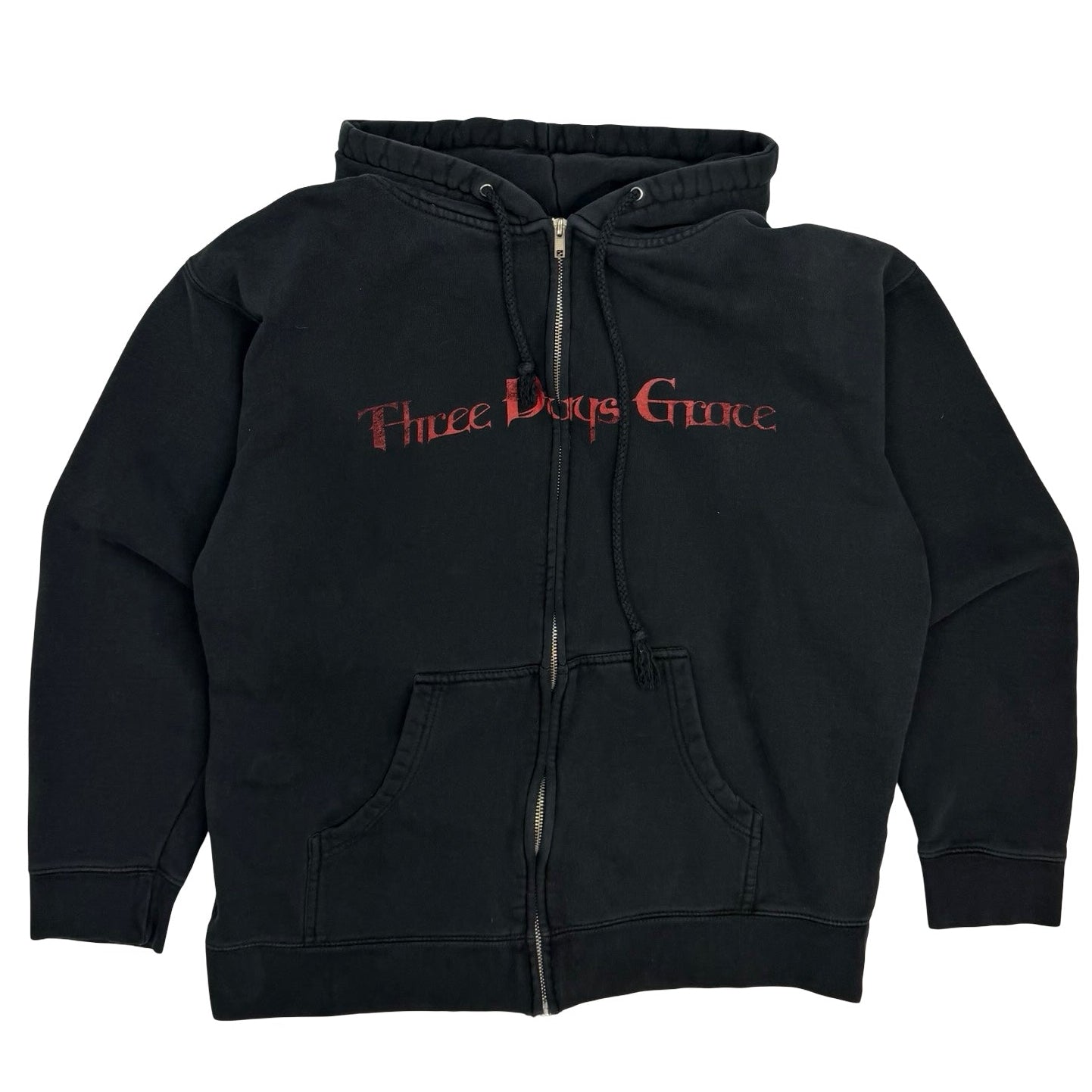 Vintage Three Days Grace Zip Up Hoodie Black