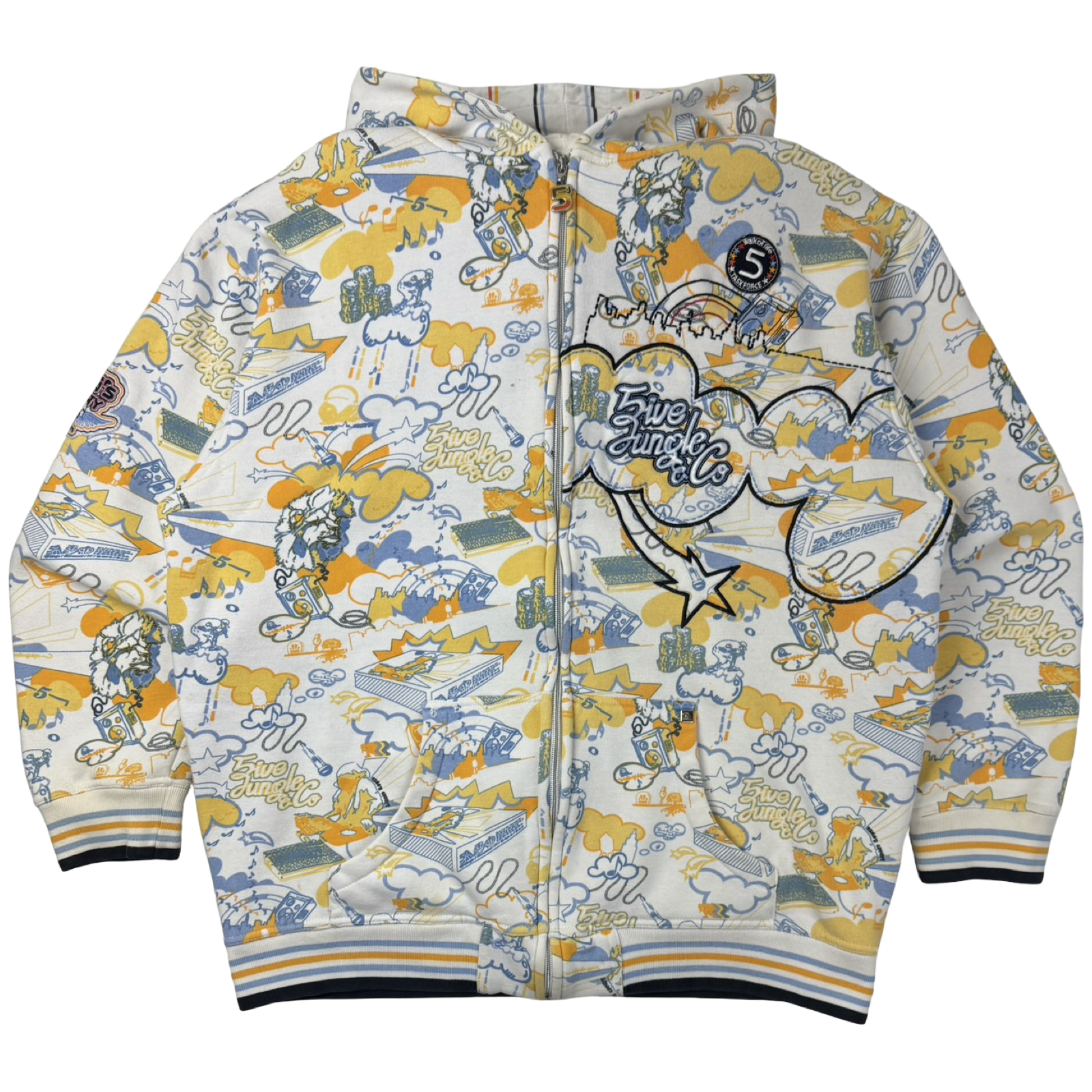 Vintage Y2K 5ive Jungle AOP Hoodie White