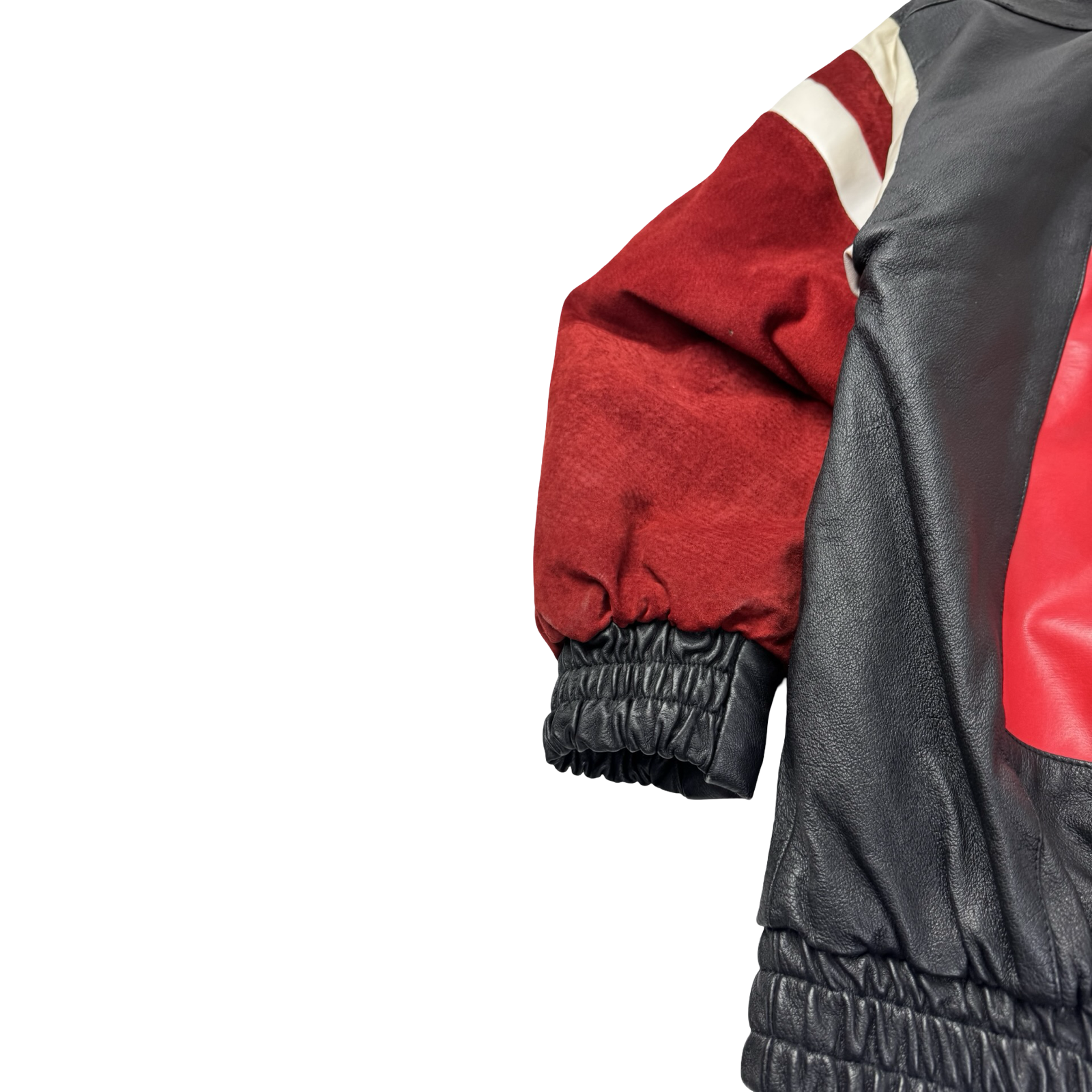 Vintage 90s Canadian Flag Leather/Suede Jacket Black/Red
