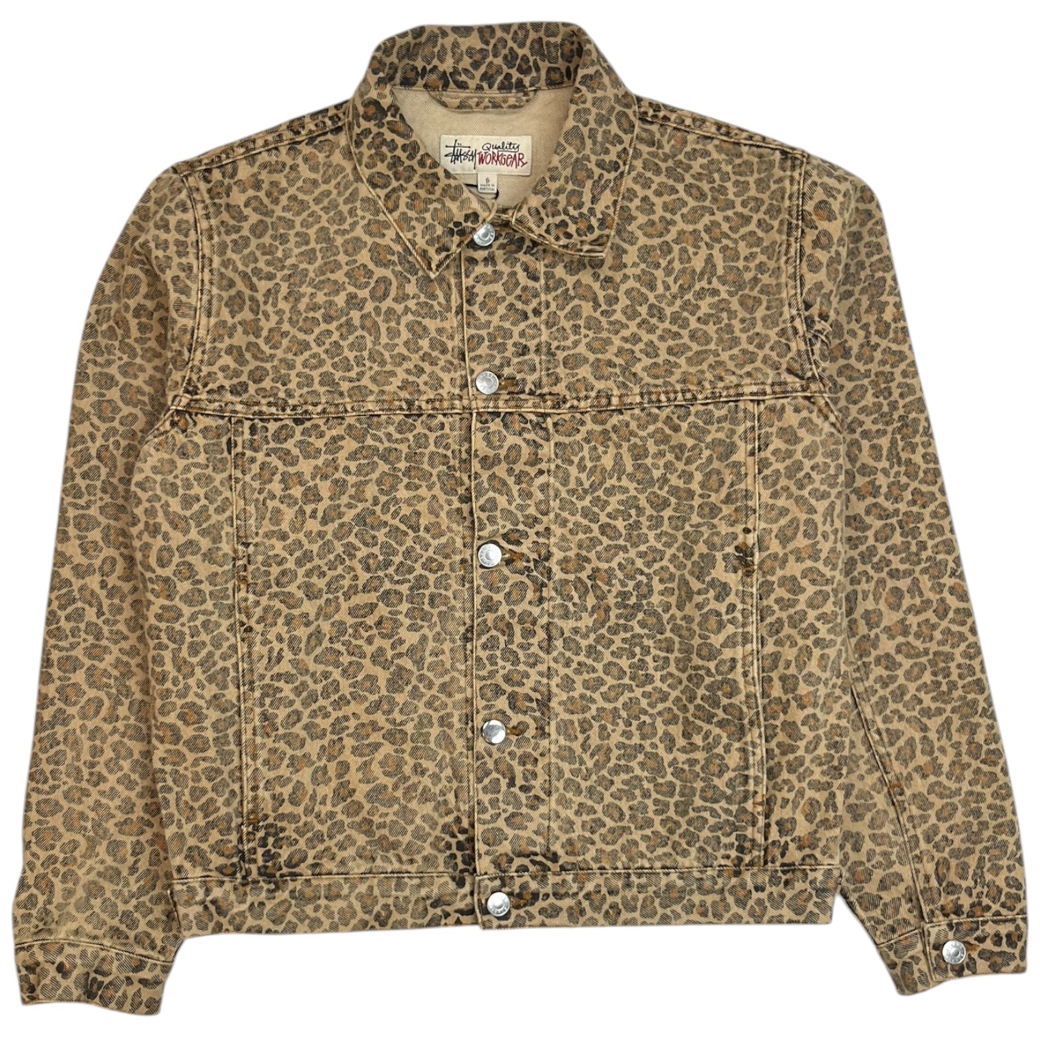 Stussy Denim Jacket Leopard Print Yellow/Brown