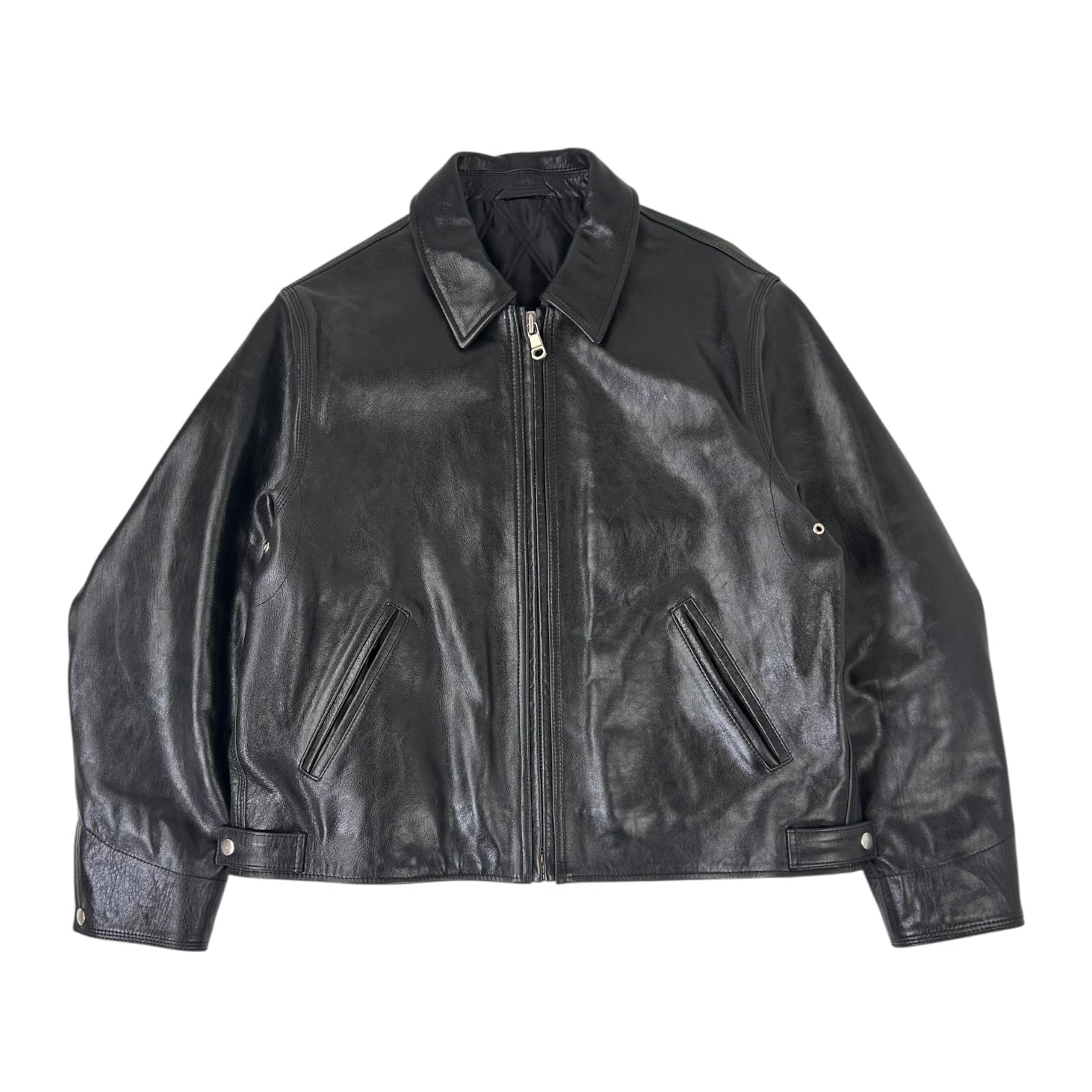 Stussy Garage Leather Jacket Black