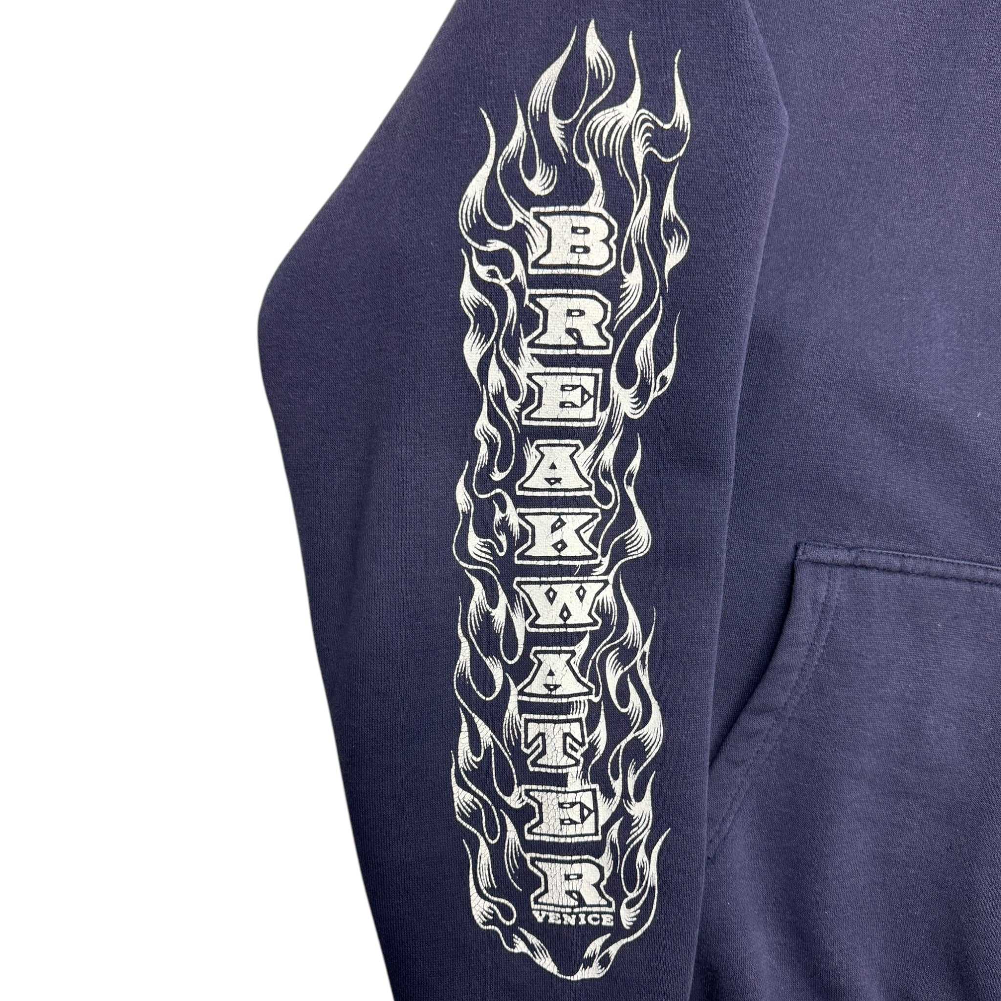 Y2K Venice Breakwater Boardshop Flame Sleeve Surf Hoodie