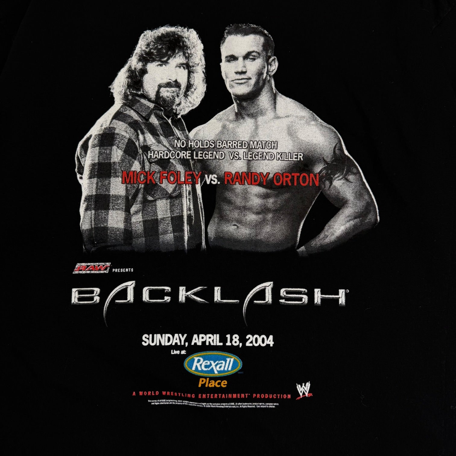 2004 WWE Backlash Triple H Vs Chris Benoit Vs Shawn Michaels Tee Black