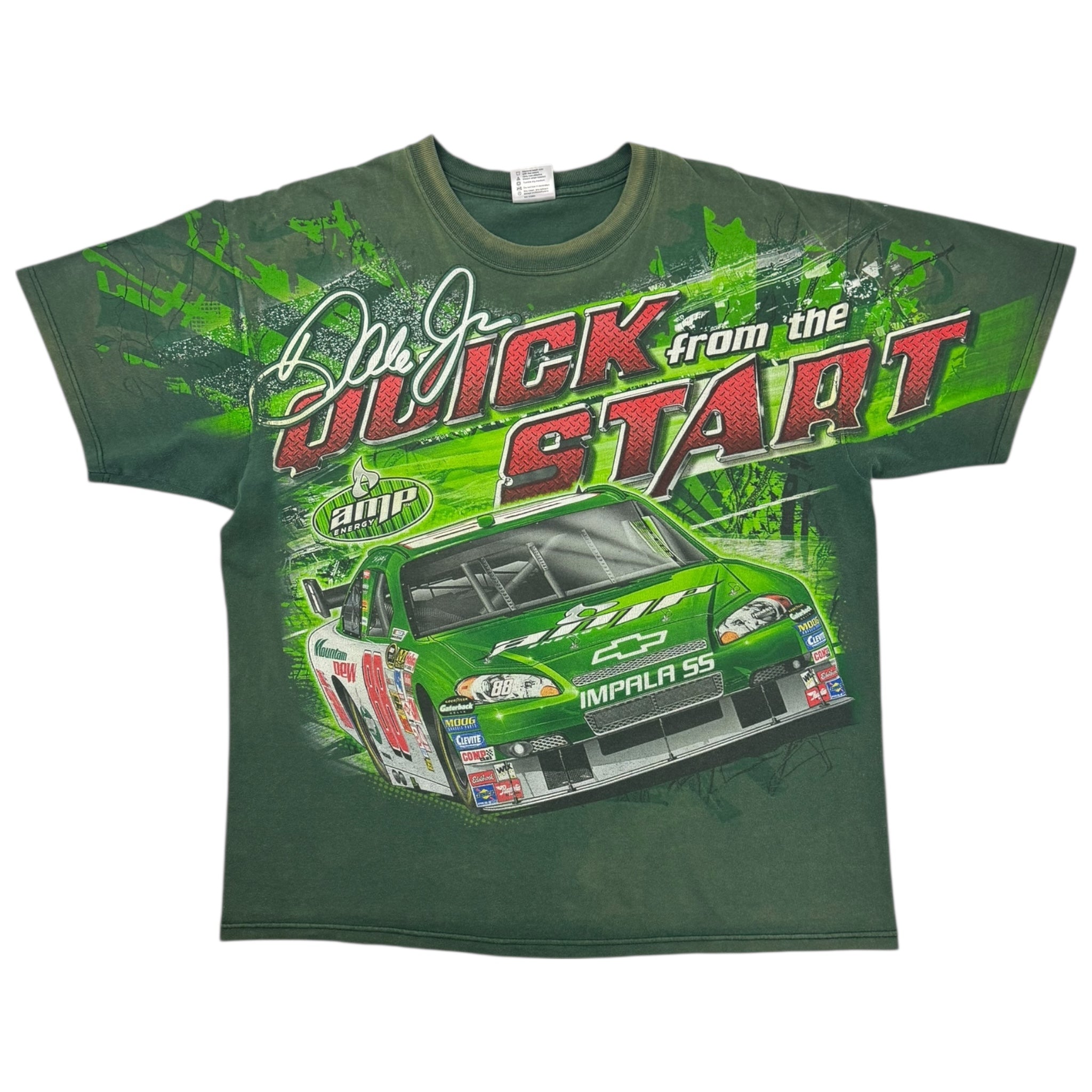 Vintage Dale Jr. All Over Print NASCAR T-Shirt