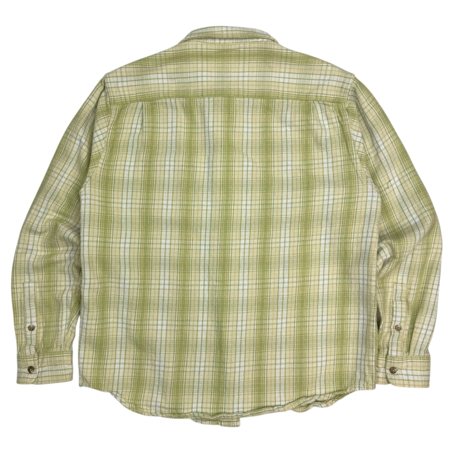 Stussy Beach Plaid Button Up Shirt Lime