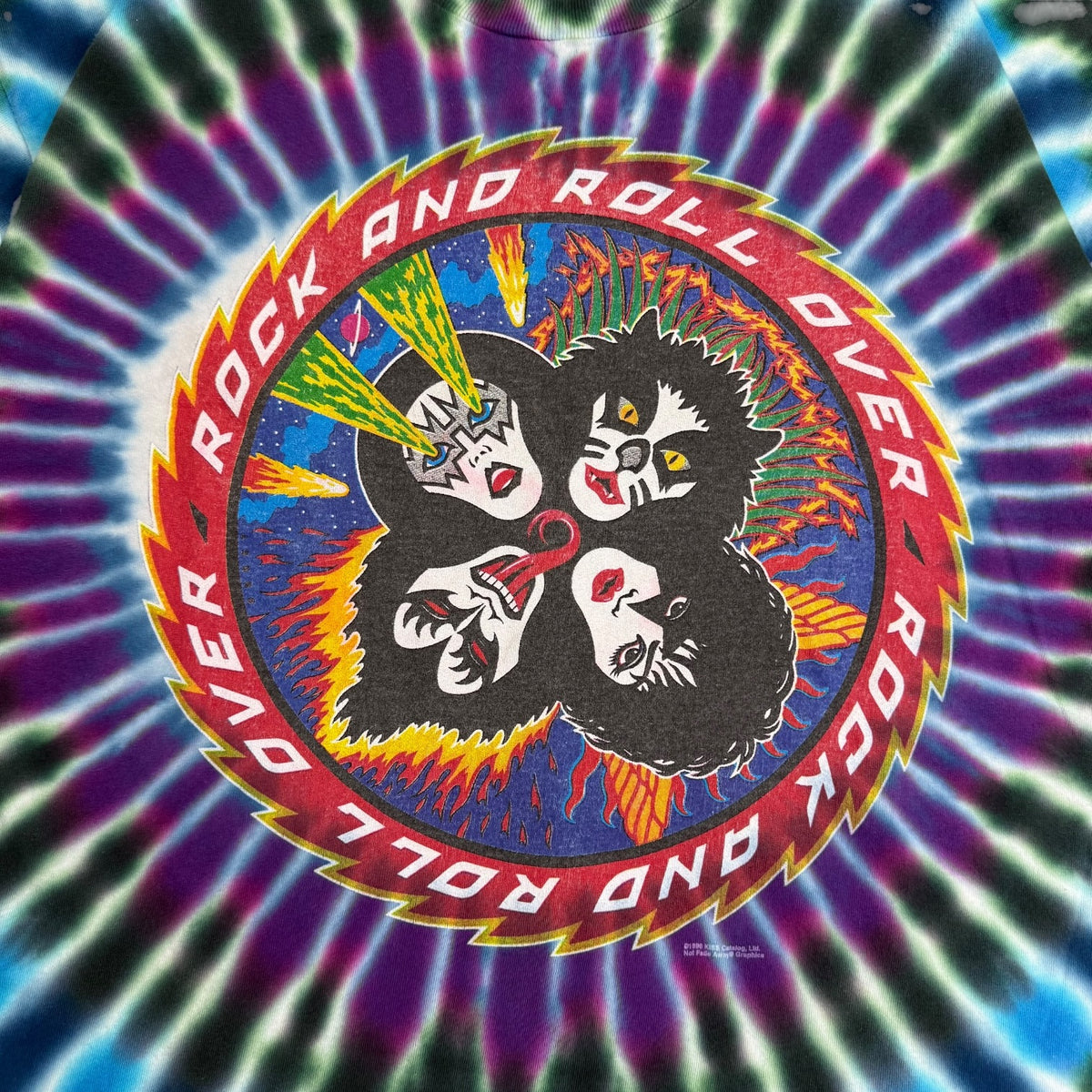 1996/97 Kiss Rock And Roll Over Tee Tie Dye