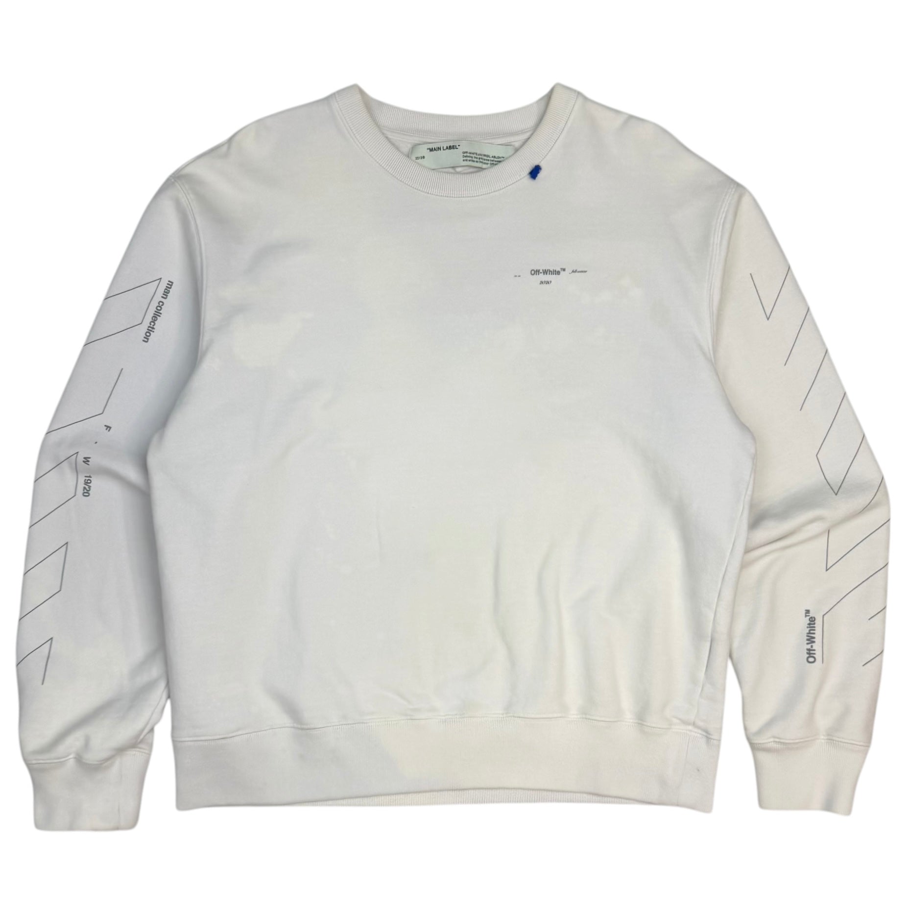 Off-White Diag Unfinished Sweatshirt White