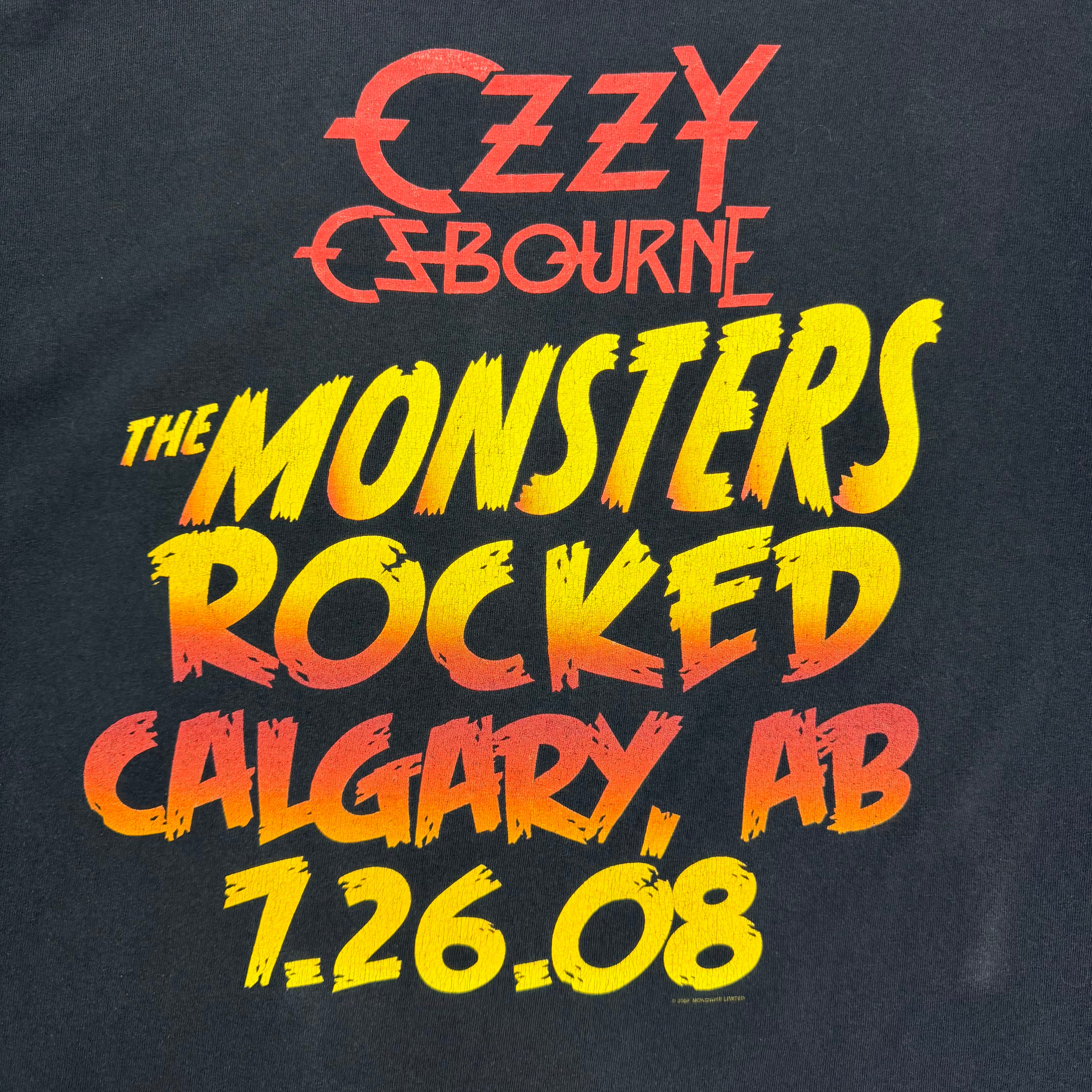 2008 Ozzy Osbourne The Monsters Of Rock Calgary Tee Black