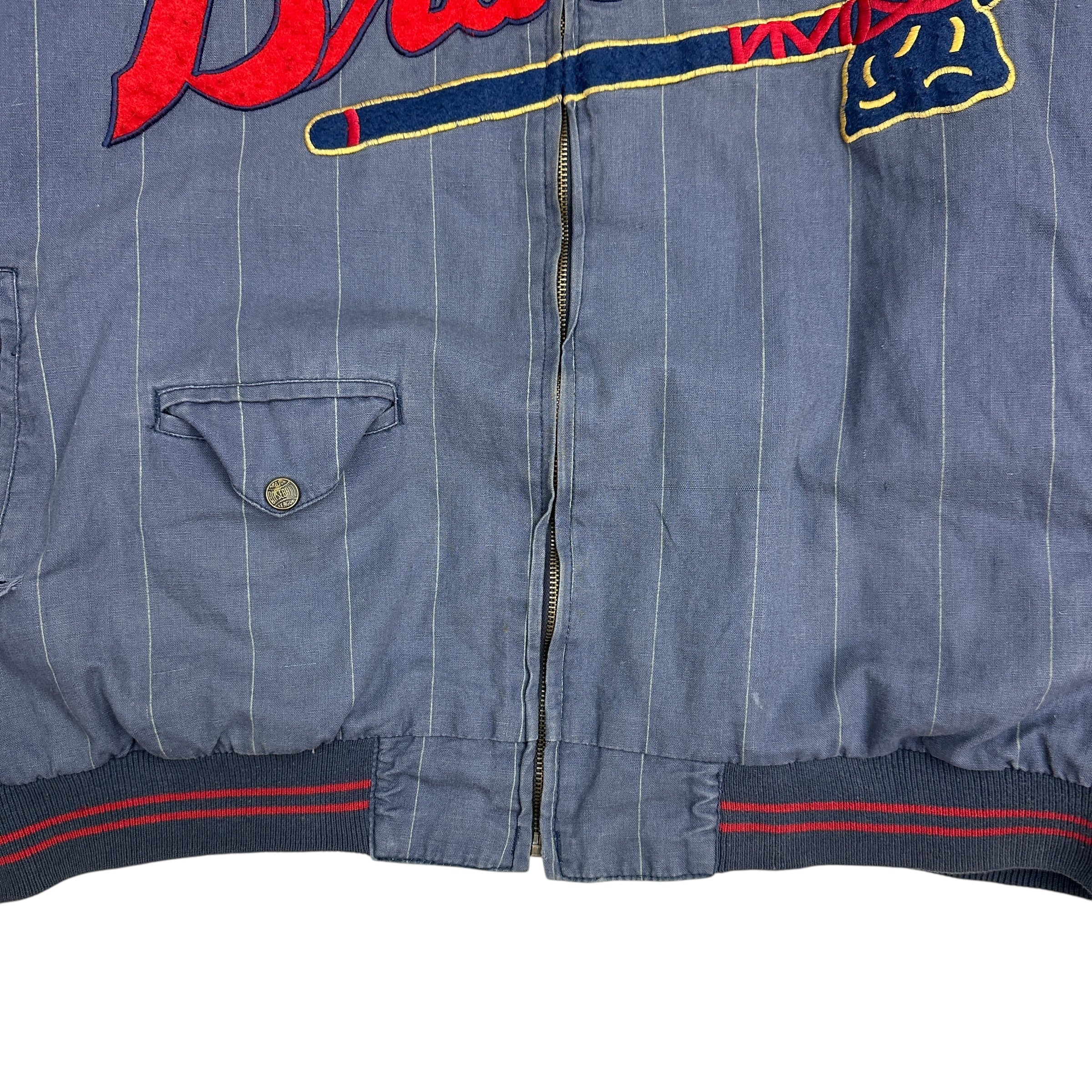 1991 Mirage Atlanta Braves Stripped Varsity Jacket