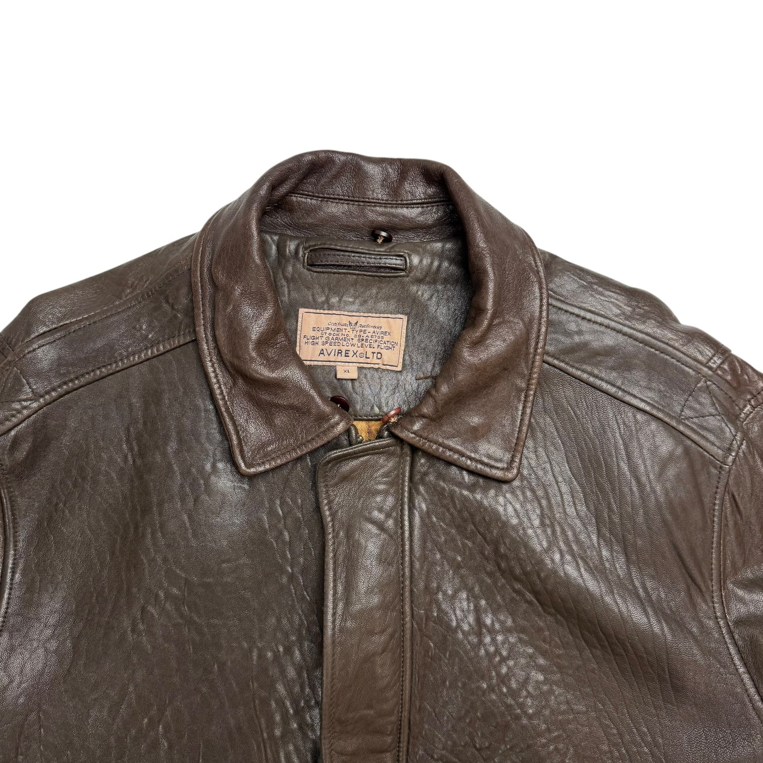 Vintage Avirex Leather Flight Jacket Brown