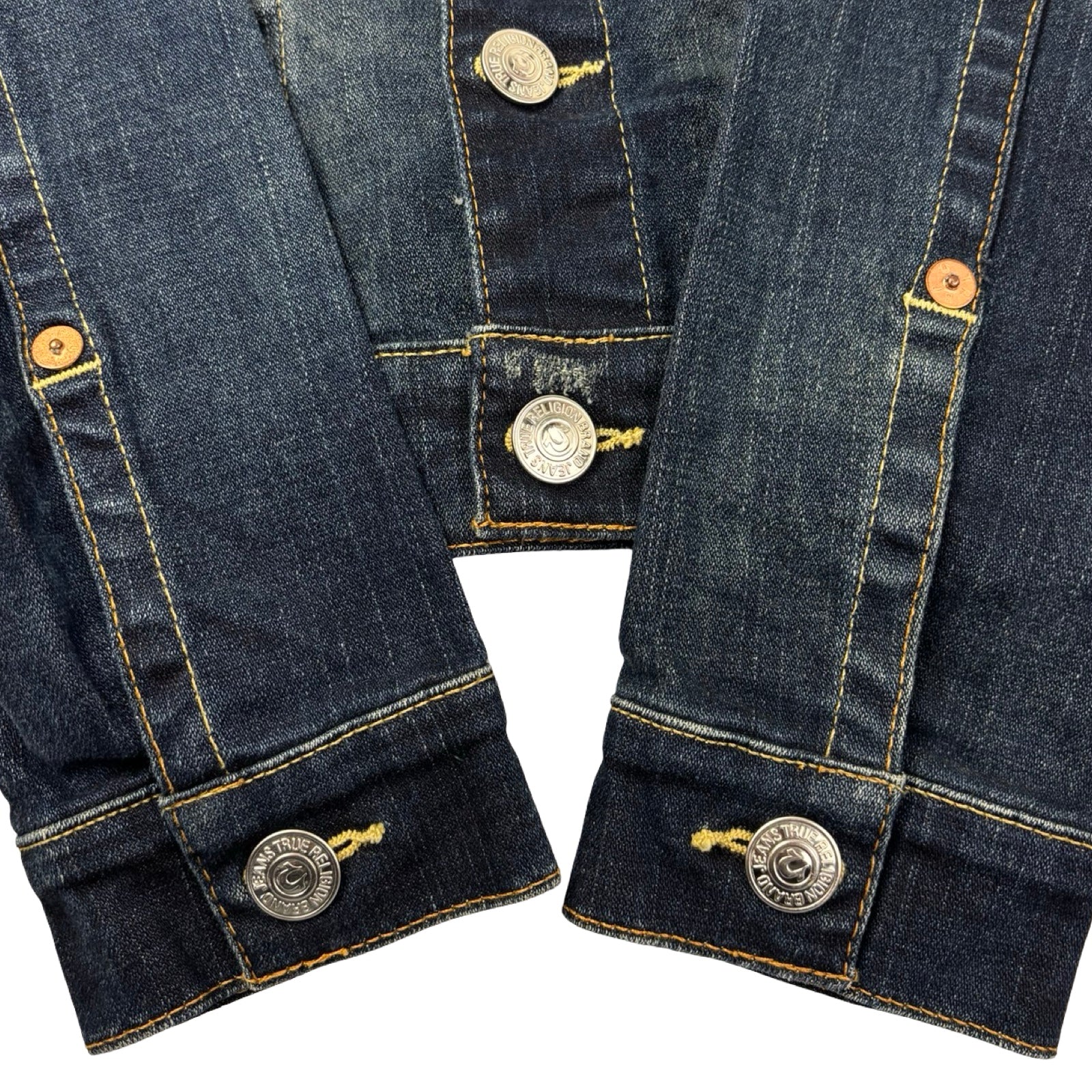 (W) Vintage Y2K True Religion Denim Jacket Dark Wash