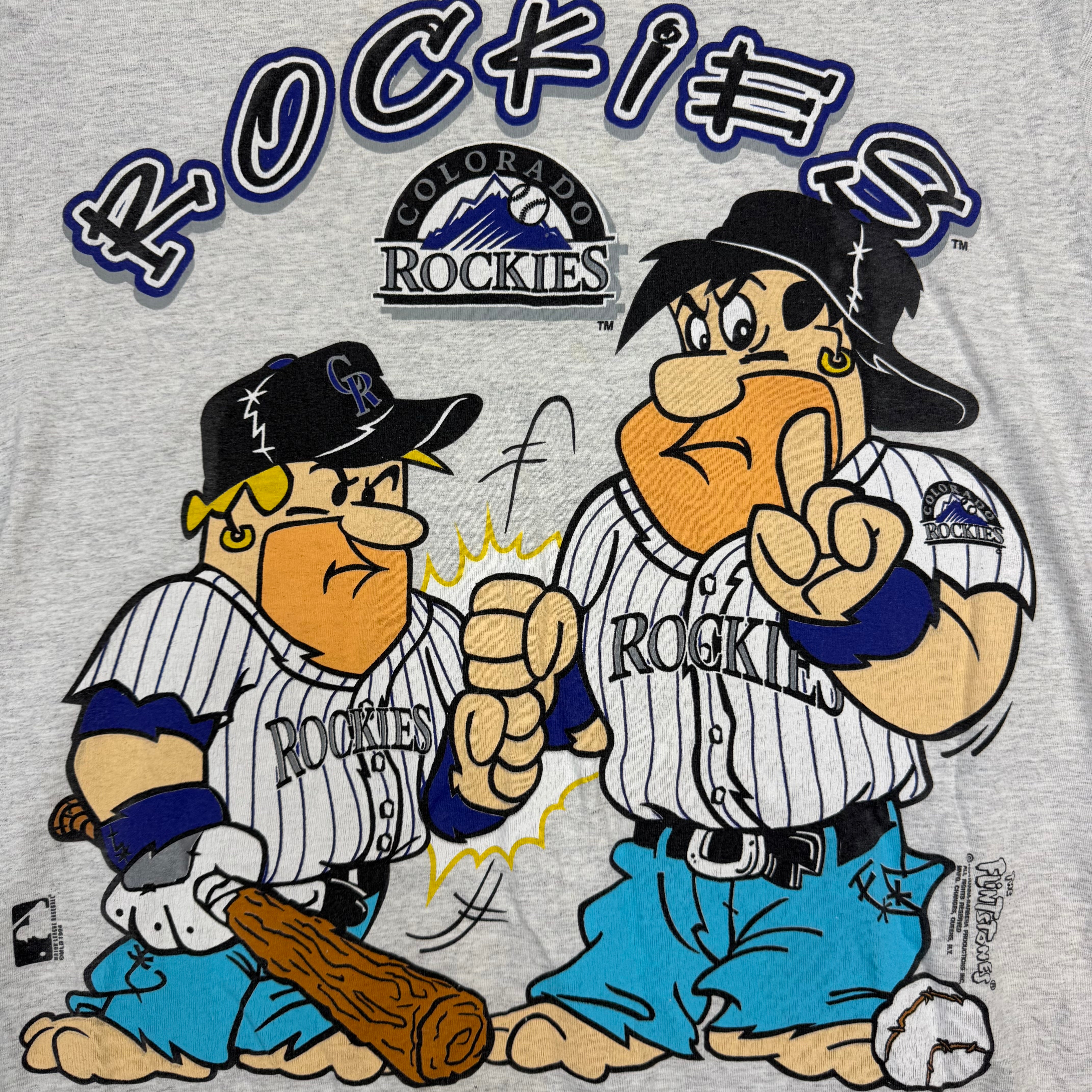 1994 Colorado Rockies Flintstones Tee Grey