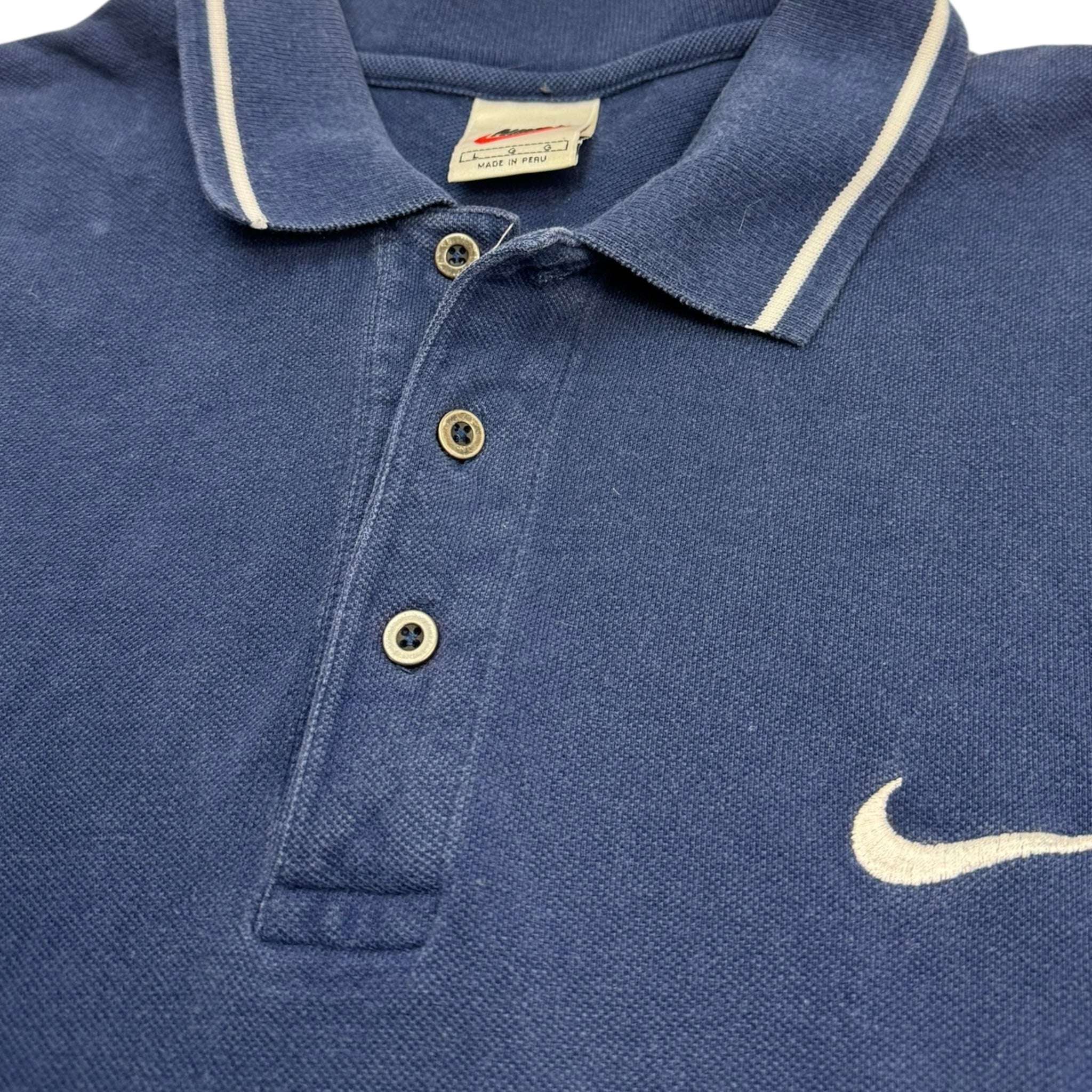 Vintage 90s Nike Collared Longsleeve Shirt Navy