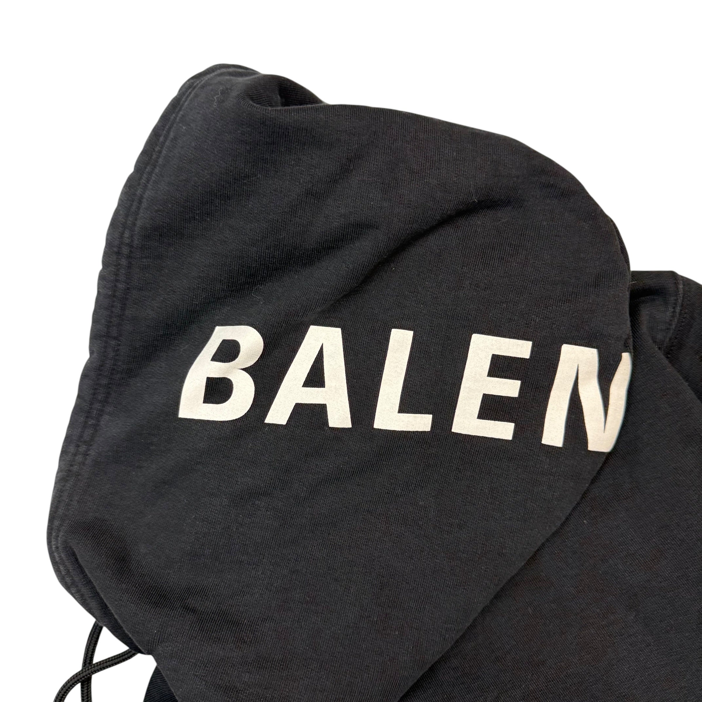 Balenciaga Logo Hood Hoodie Black