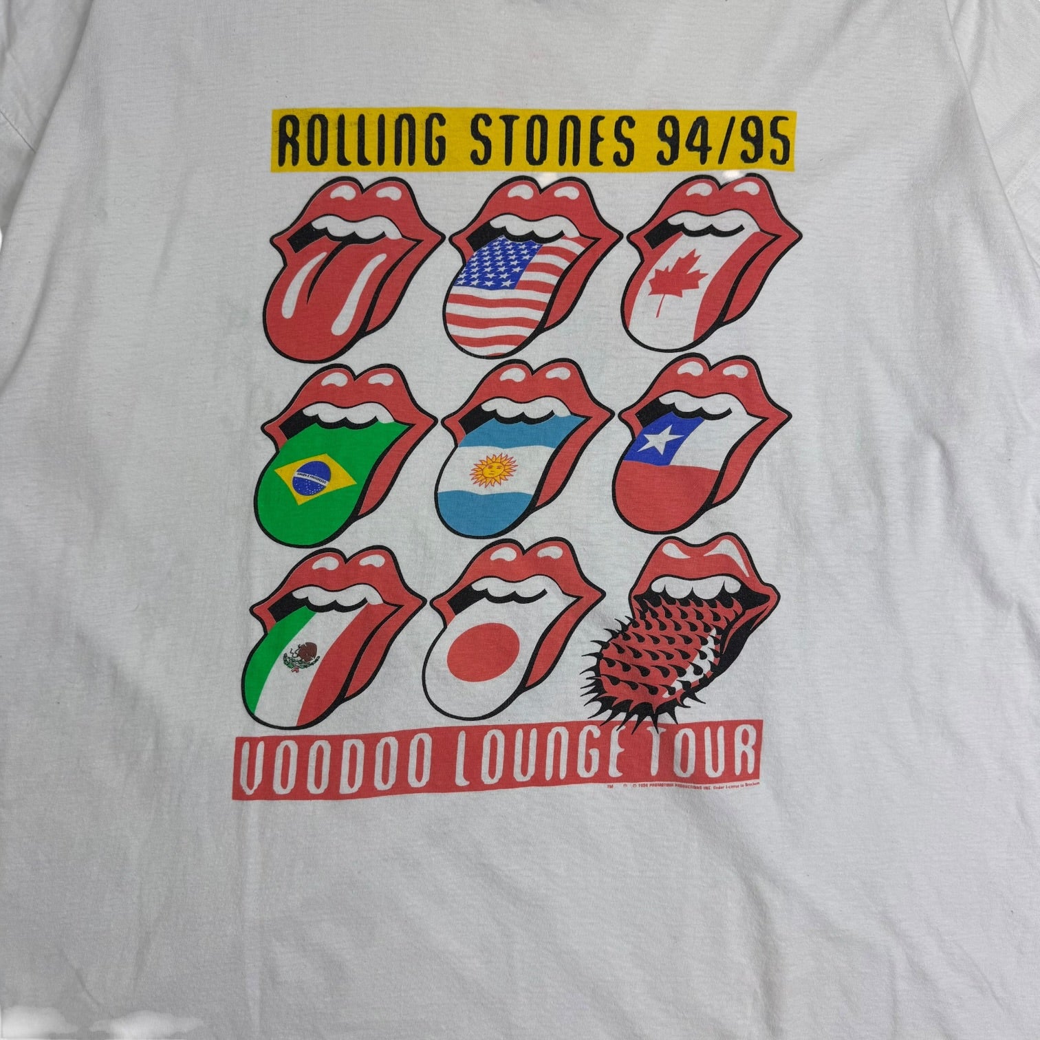 1994/95 Rolling Stones Voodoo Lounge World Tour Tee White