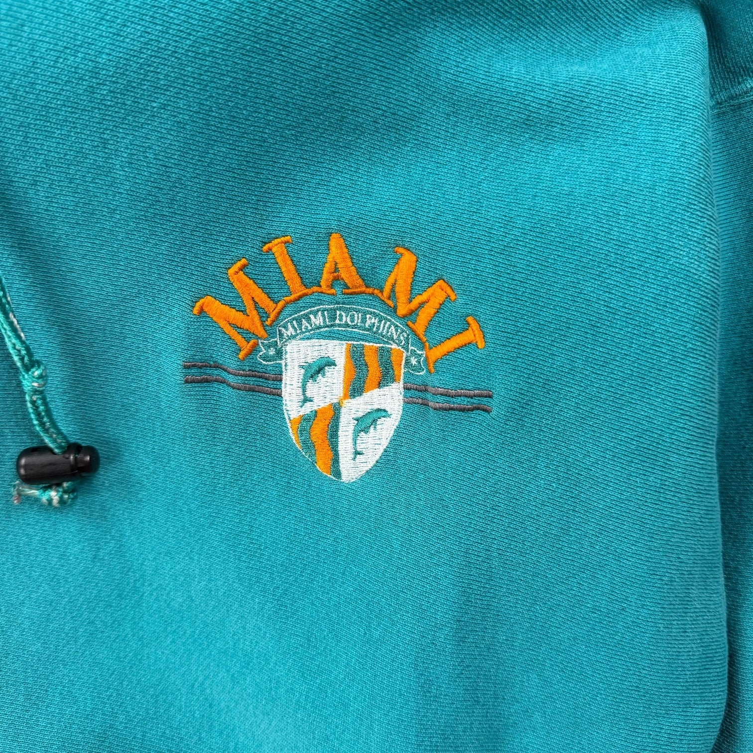 Vintage Miami Dolphins Two Tone Hoodie Green/Turqoise