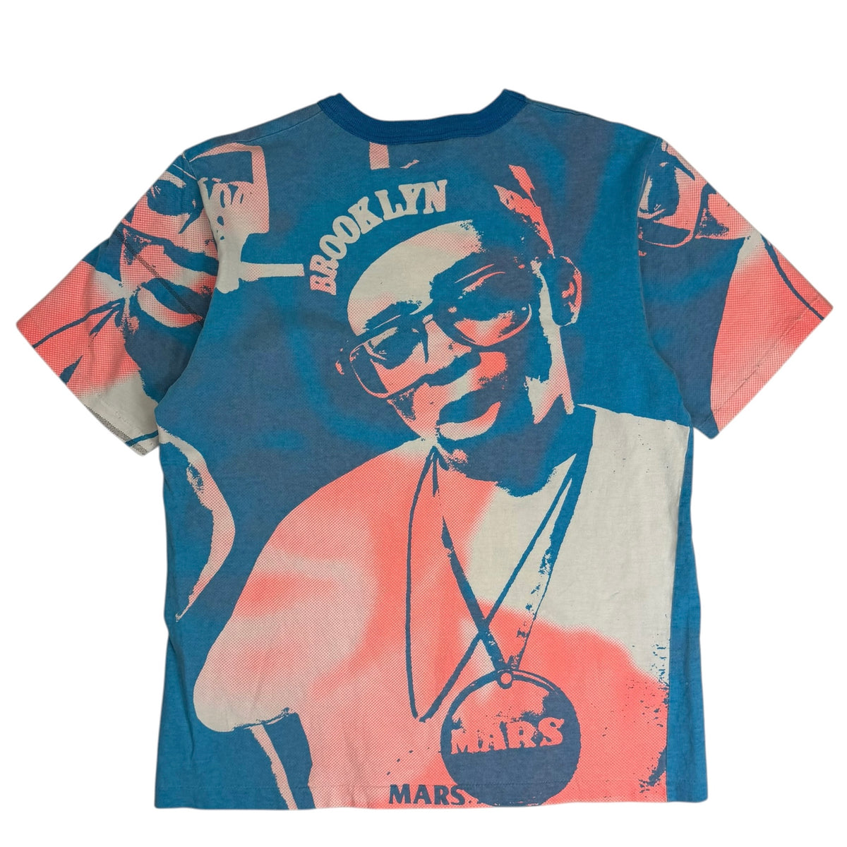 Vintage 90s Nike Spike Lee Mars Blackmon All Over Print Tee Blue