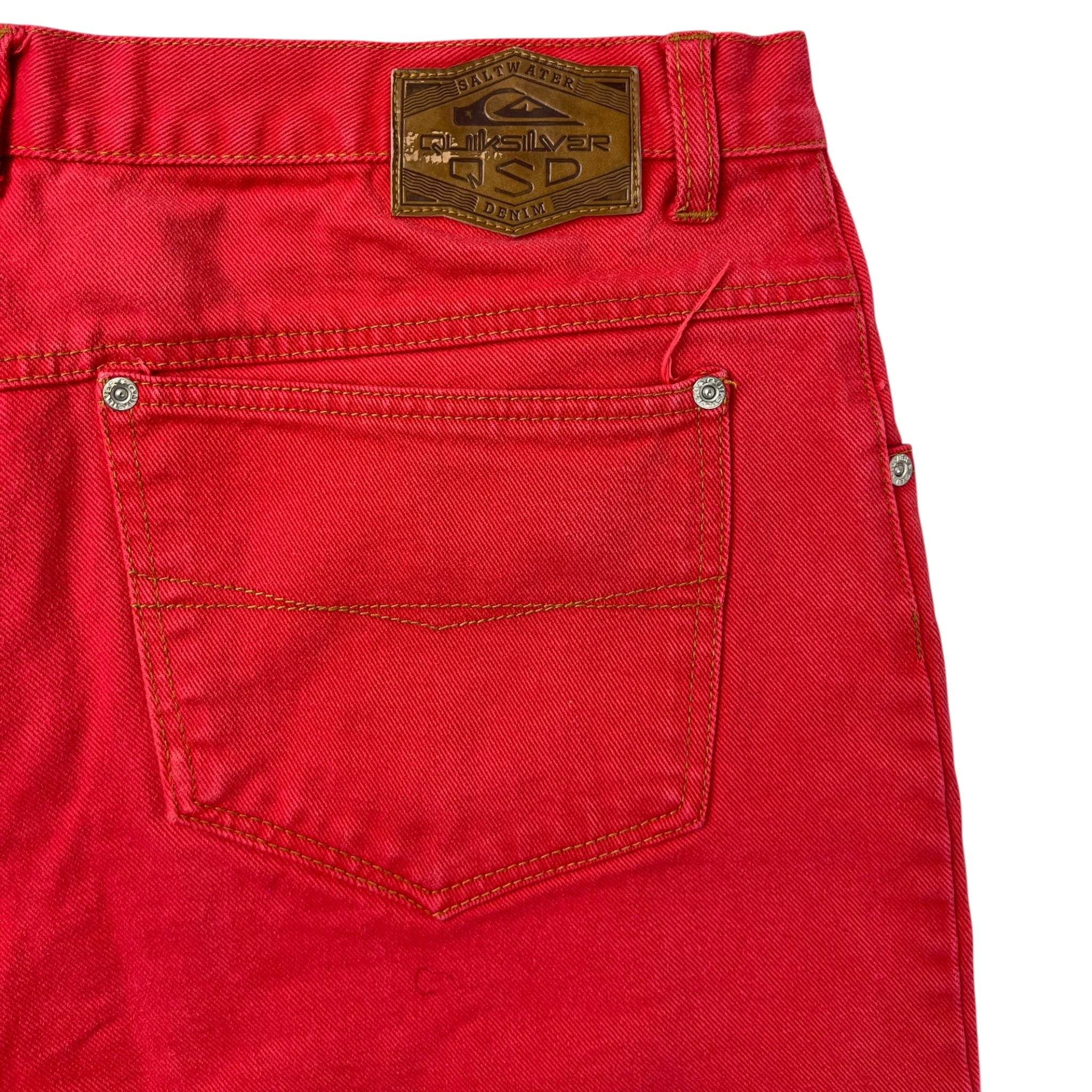 Vintage Quiksilver QSD Red Denim Shorts