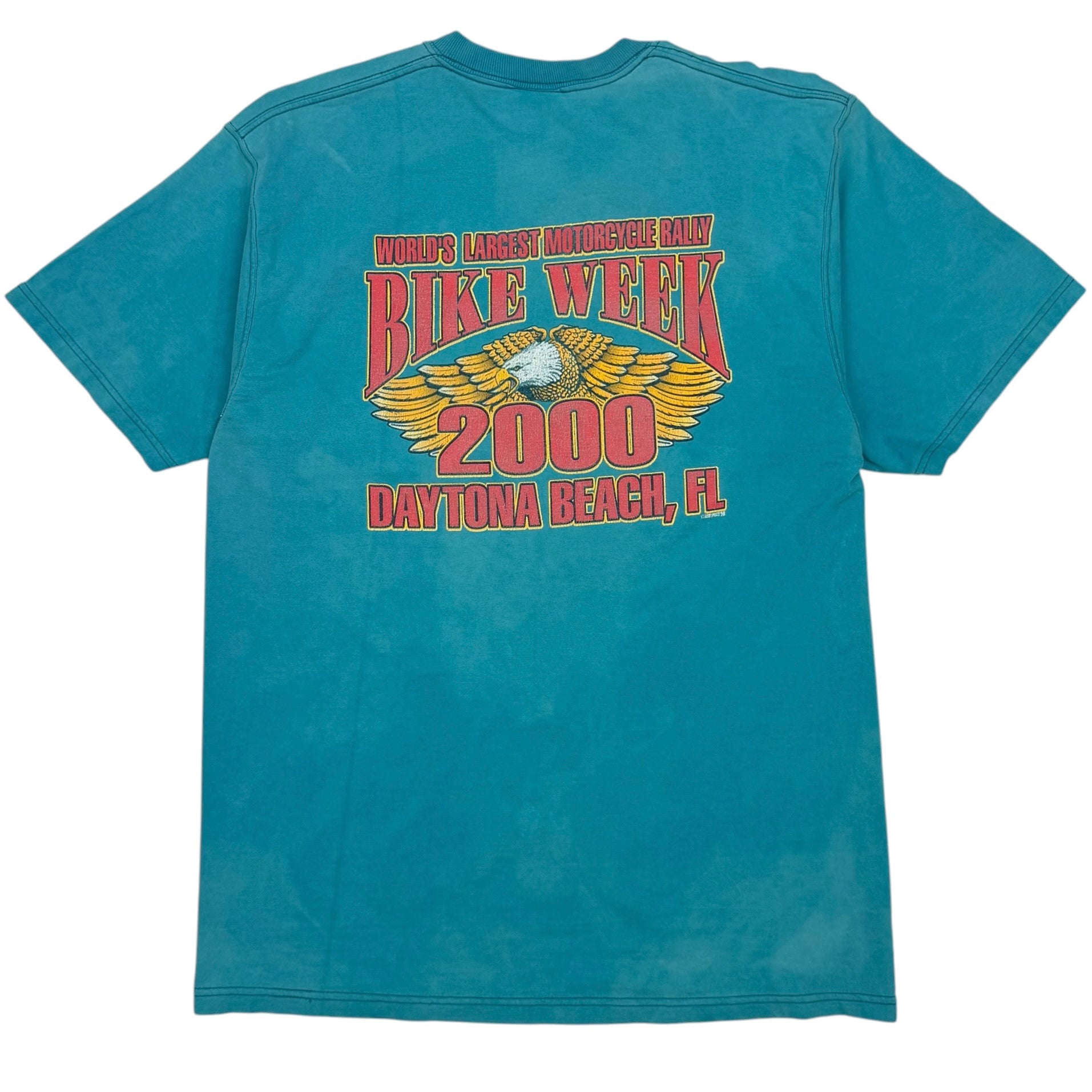 2000 Daytona Beach Bike Week Tee Blue