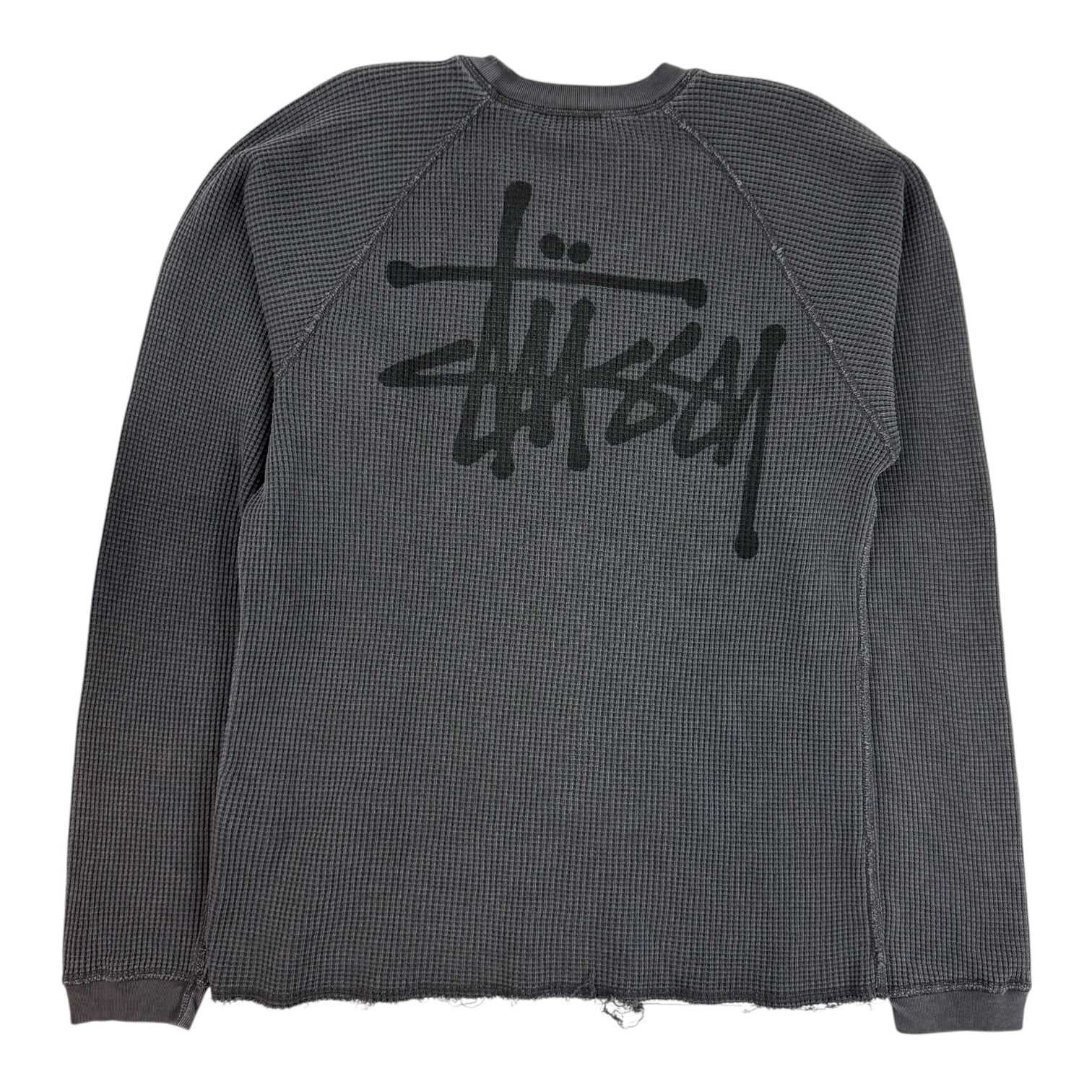 Stussy Raglan Thermal L/S Crewneck Washed Black