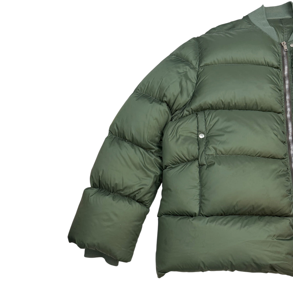 Rick Owens FW21 Gethsemane Flight Puffer Jacket Green