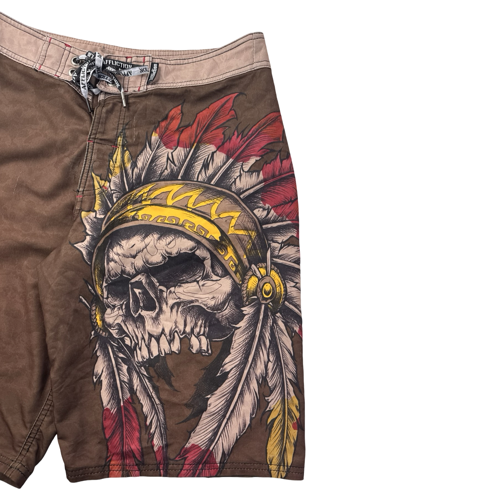Vintage Y2K Affliction Cross Patched Surf Bottoms