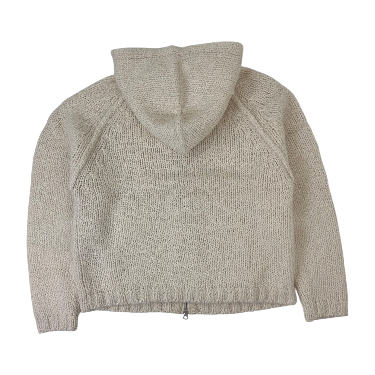 Stussy Chunky Knit Zip Up Hoodie Ivory
