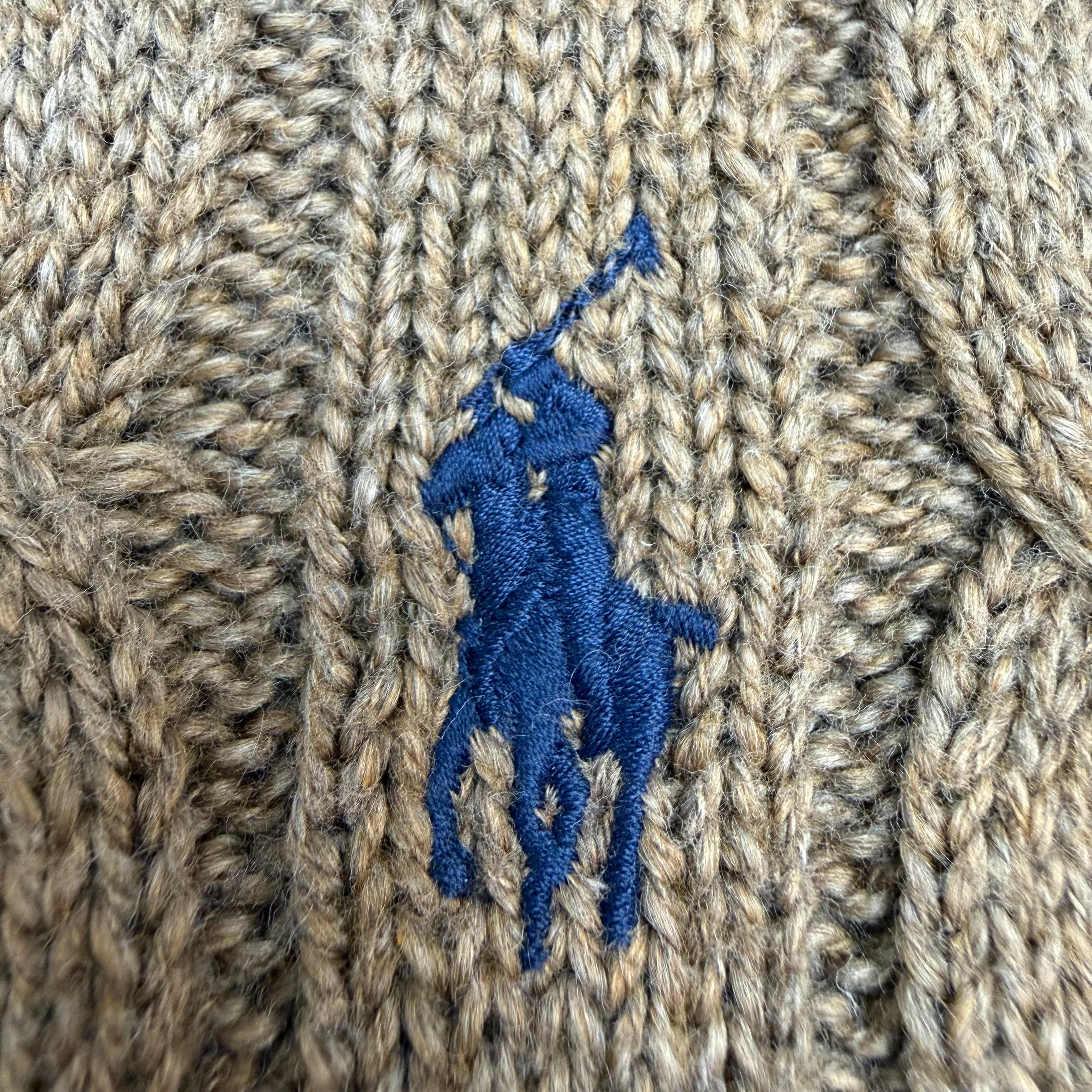 Vintage Polo Ralph Lauren Cable Knit Sweater Brown
