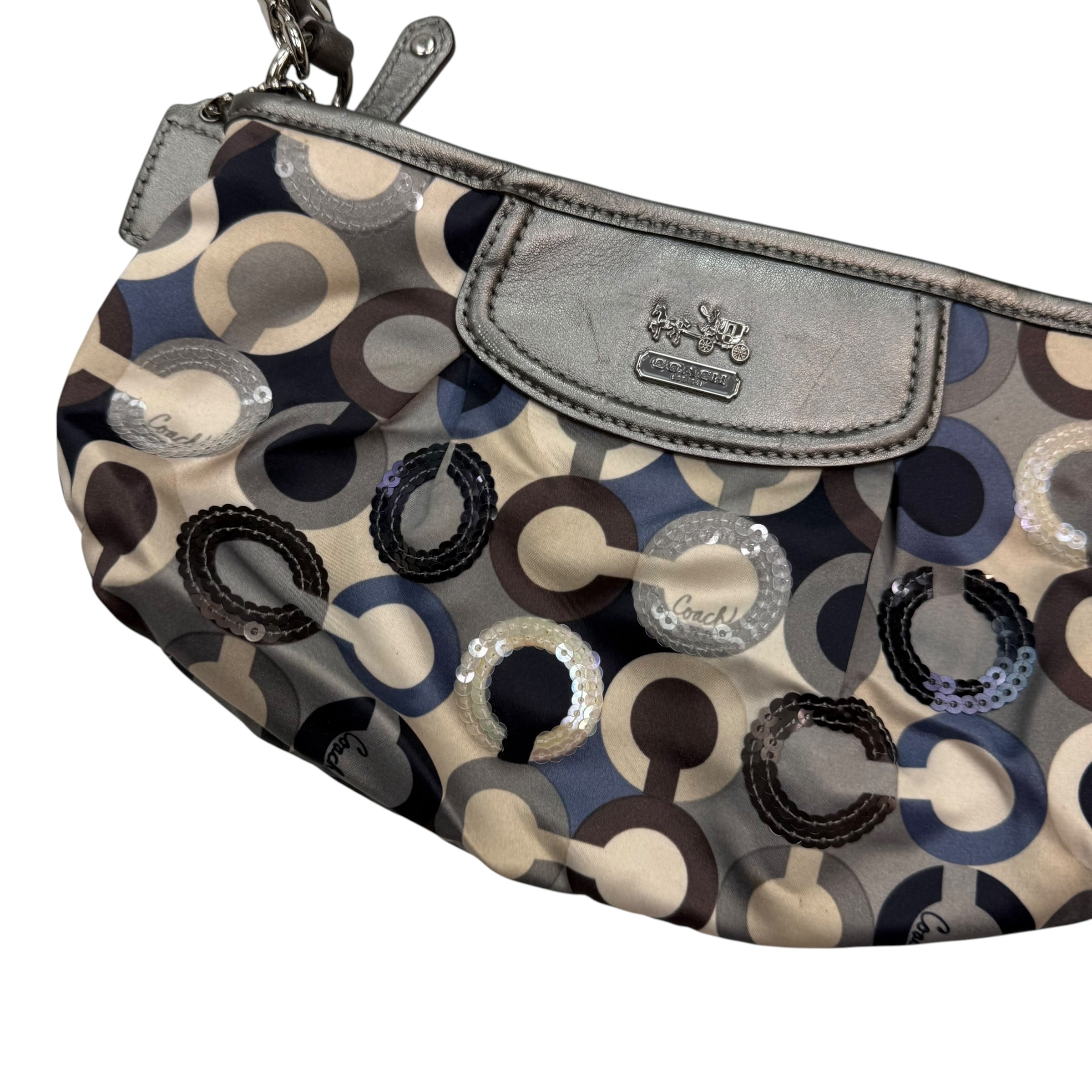 (W) Vintage Coach Madison Graphic Art Sequin Wristlet