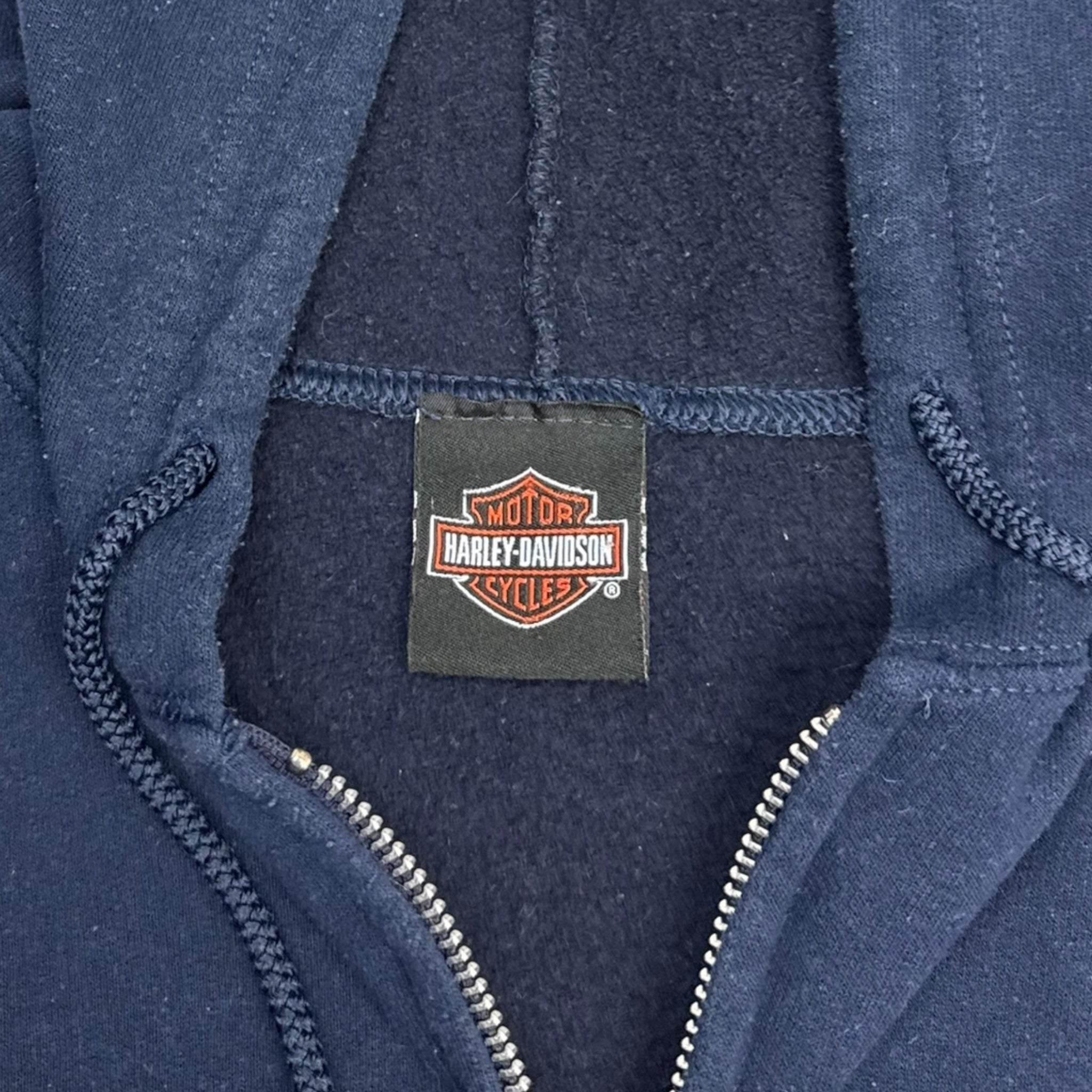 Harley Davidson Calgary Zip Up Hoodie Navy
