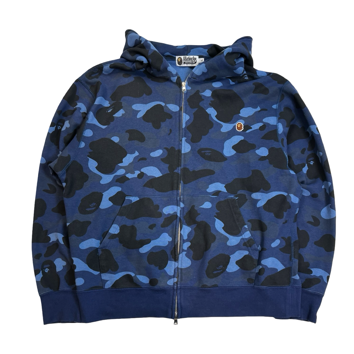 BAPE Color Camo Ape Head One Point Full Zip Hoodie Navy