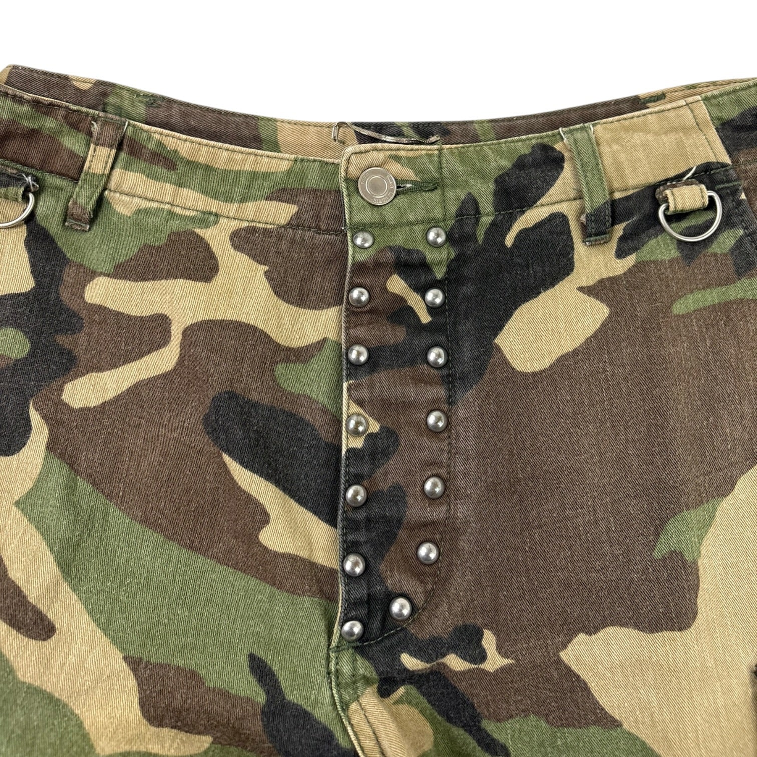 Saint Laurent Studded Workwear Shorts Camo