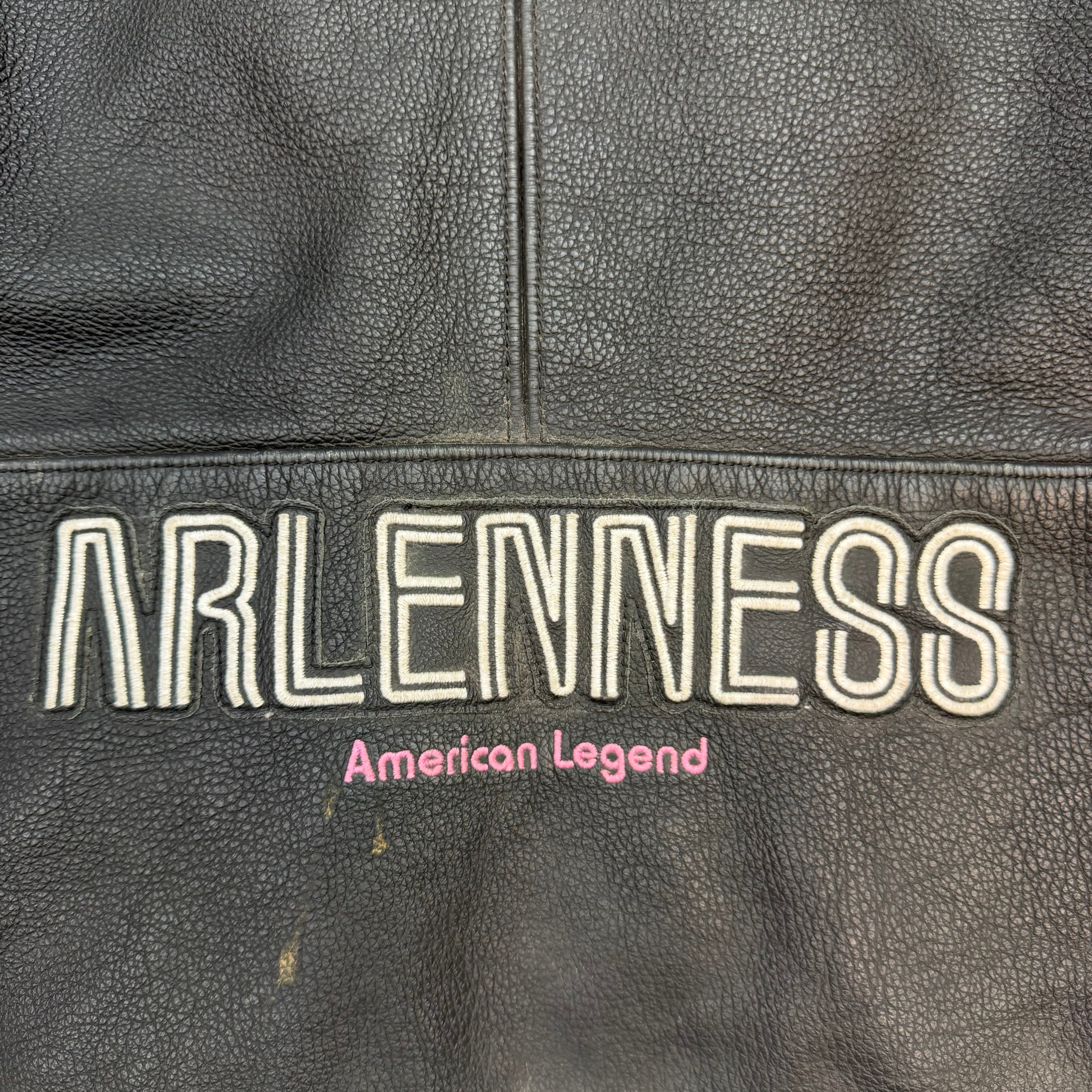 (W) Vintage Arlenness American Legend Leather Racing Jacket Black