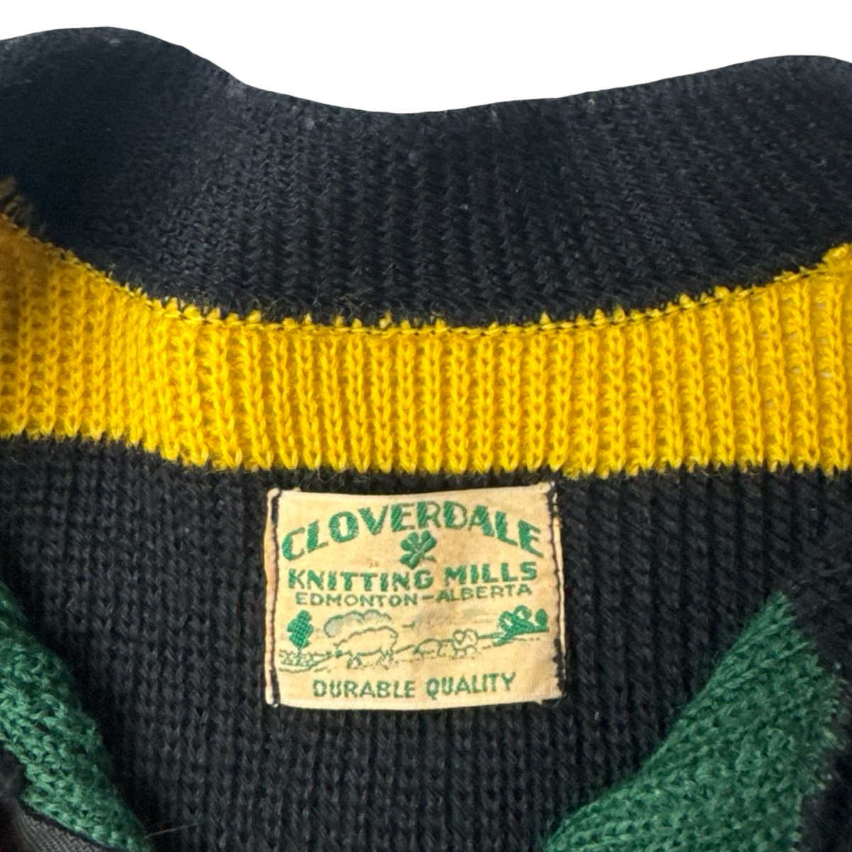 True Vintage Cloverdale Knitting Mills Zip Caridgan