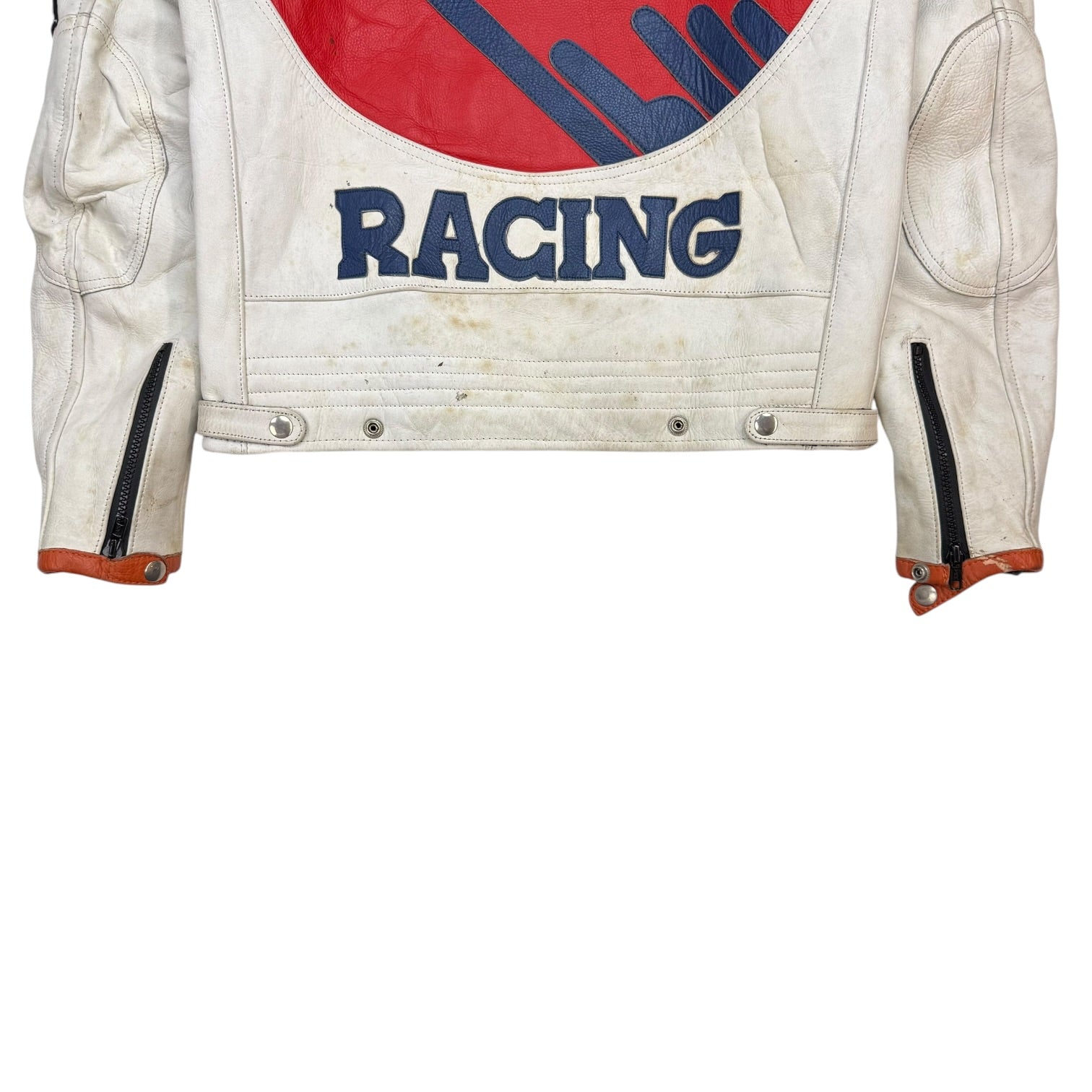 Vintage Repsol Leather Racing Jacket Orange/White