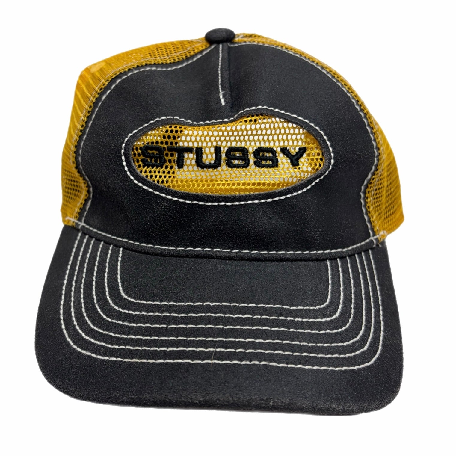 Stussy Low Pro Cut-Out Leather Mesh Trucker Hat