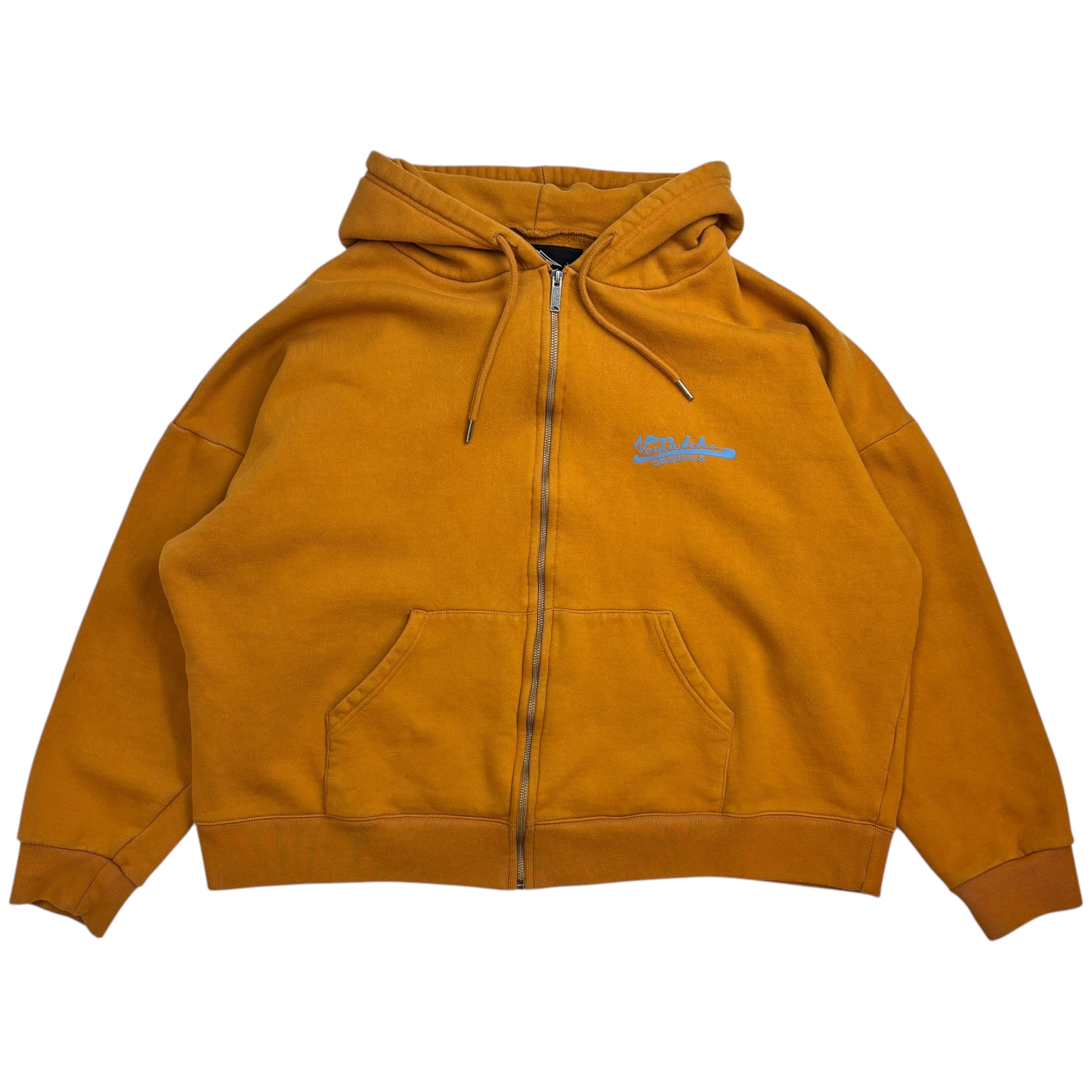 Vintage Von Dutch Cropped Zip Uo Hoodie Orange