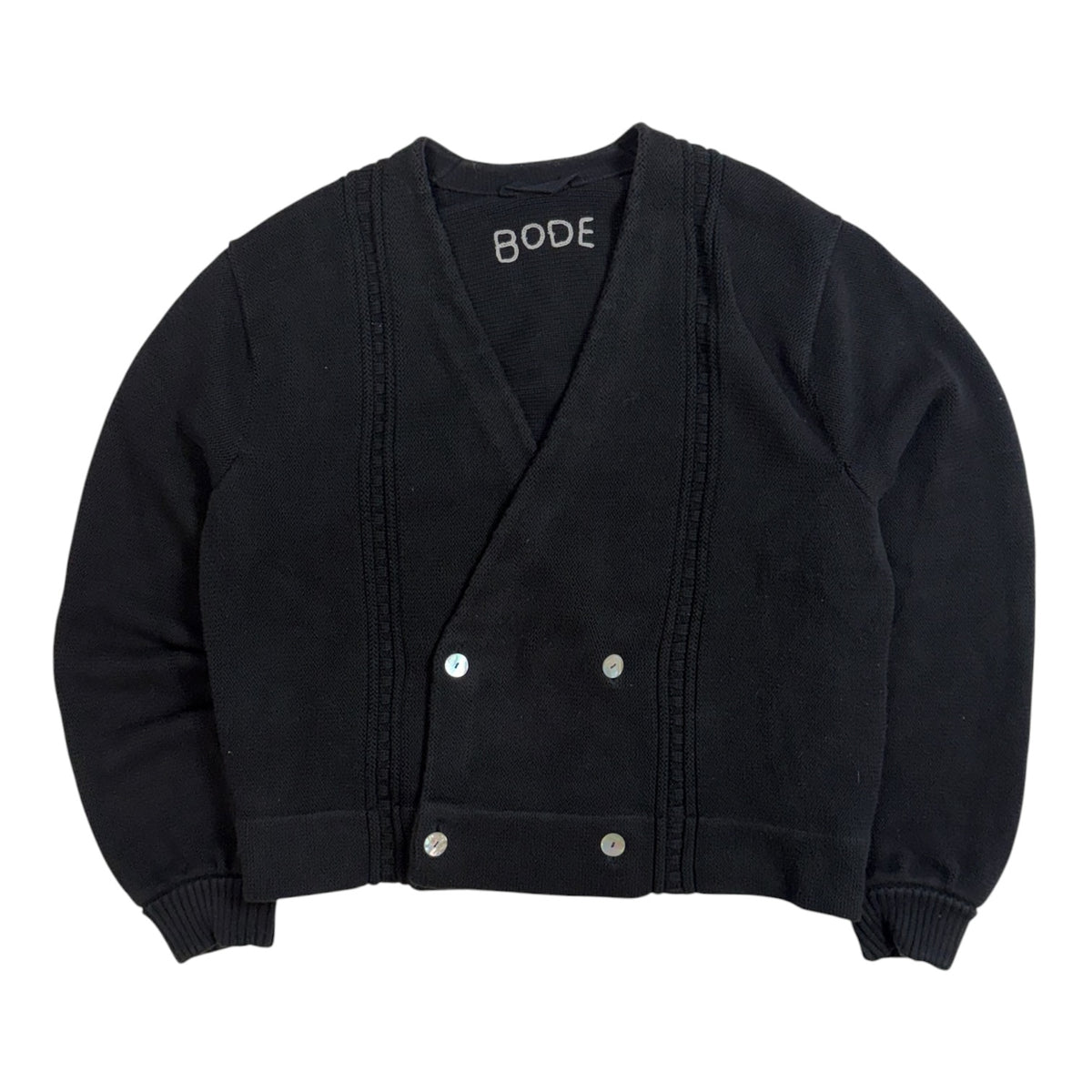 BODE Double Breasted Cardigan Black