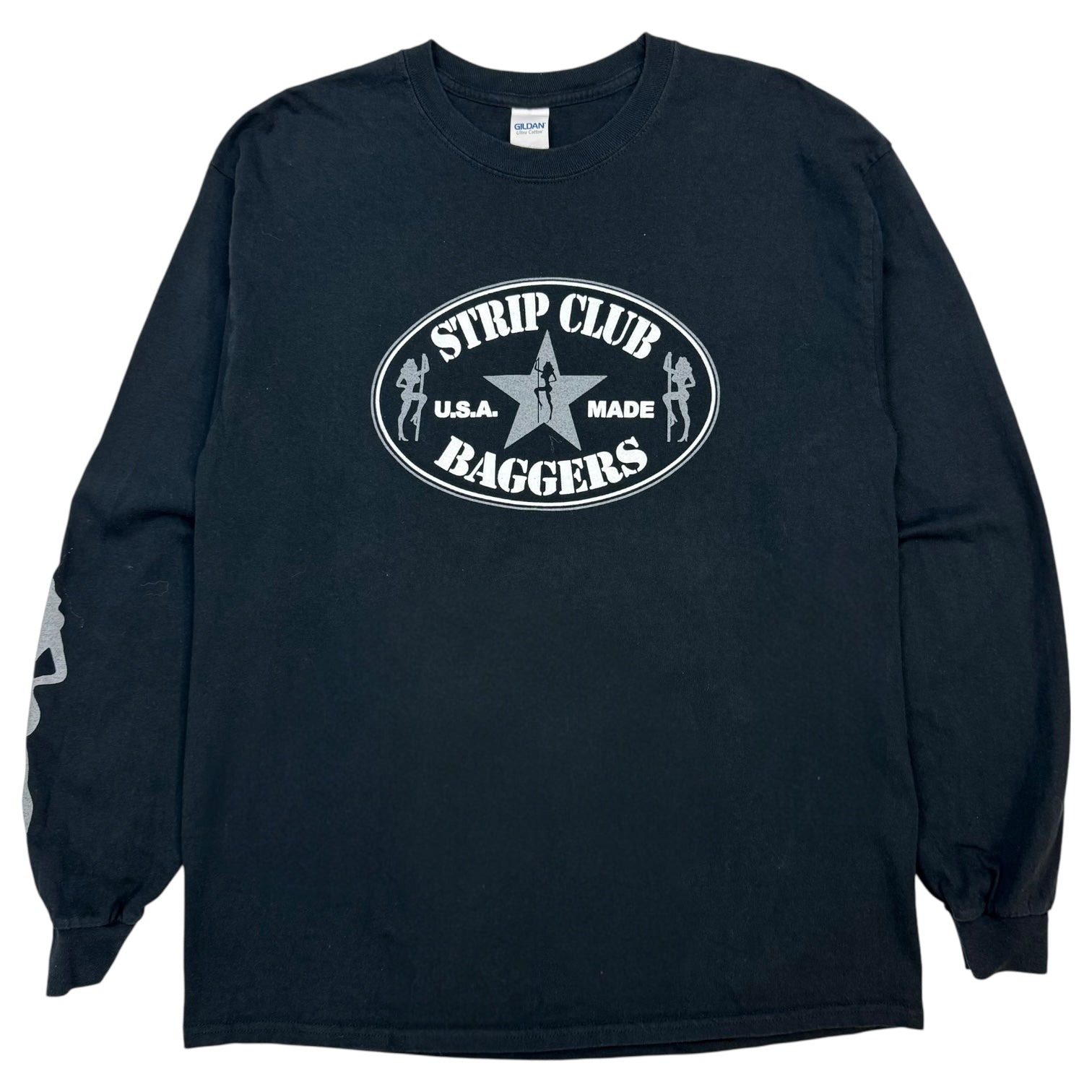 Vintage Strip Club Baggers L/S Tee Black