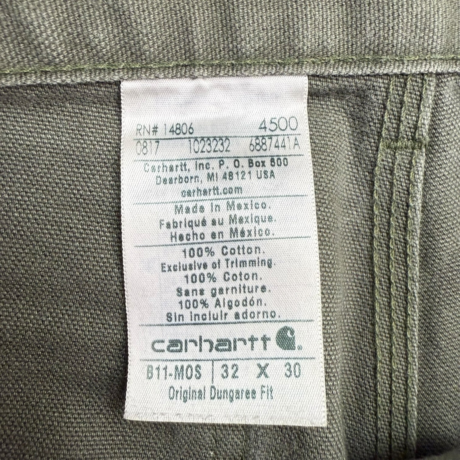 Vintage Carhartt Dungaree Pants Moss Green