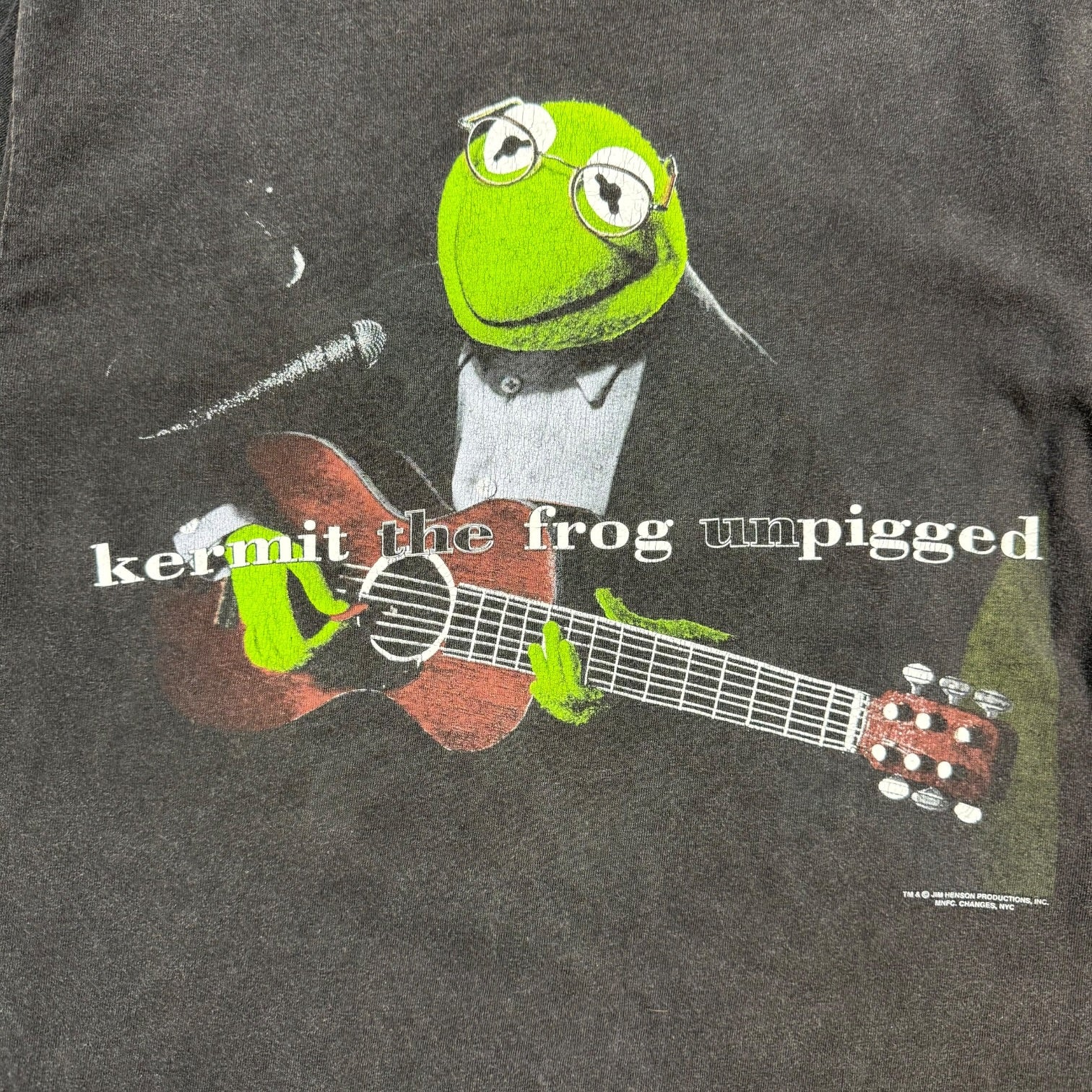 Vintage Kermit The Frog Unpigged Spoof Tee Black